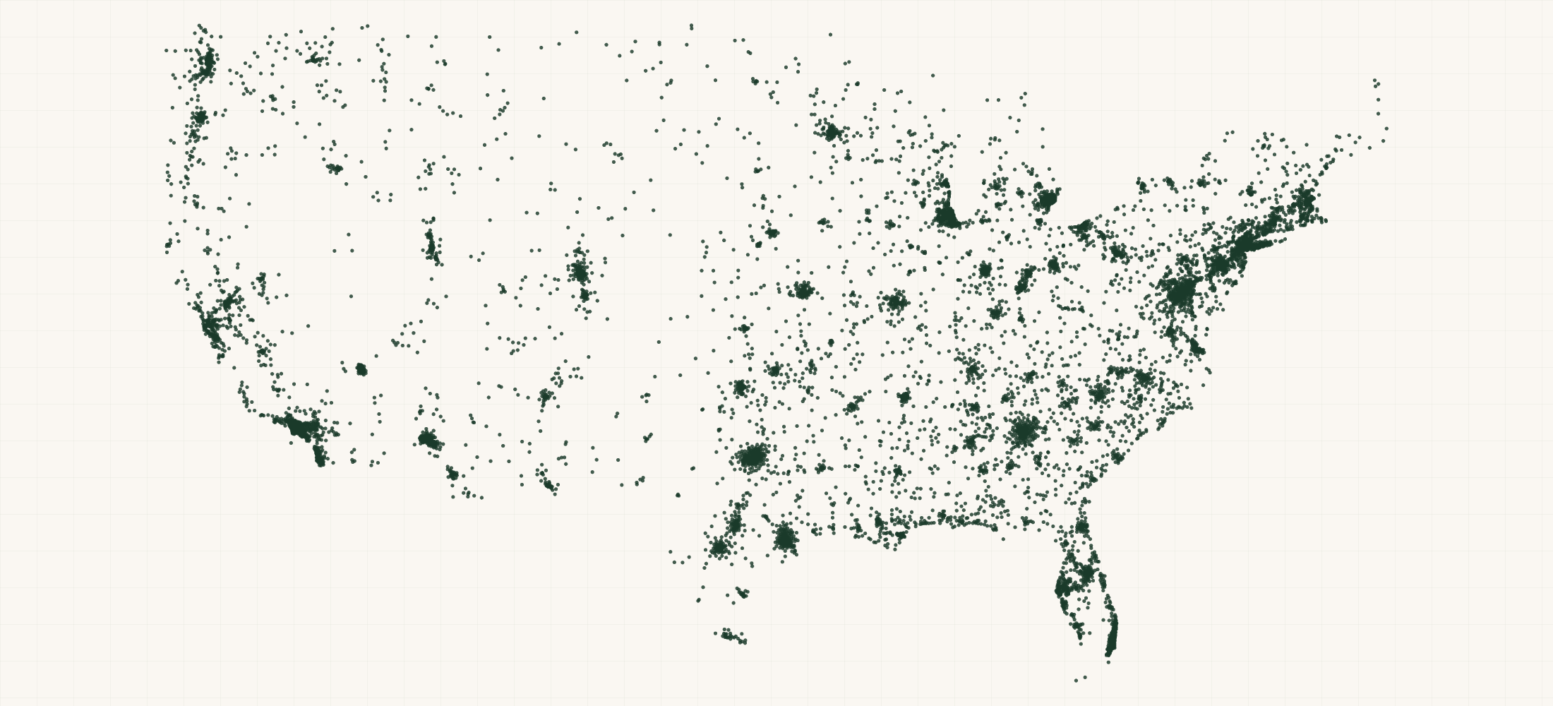 Map of where the Self-Certified Small Disadvantaged Business Federal Contractors are