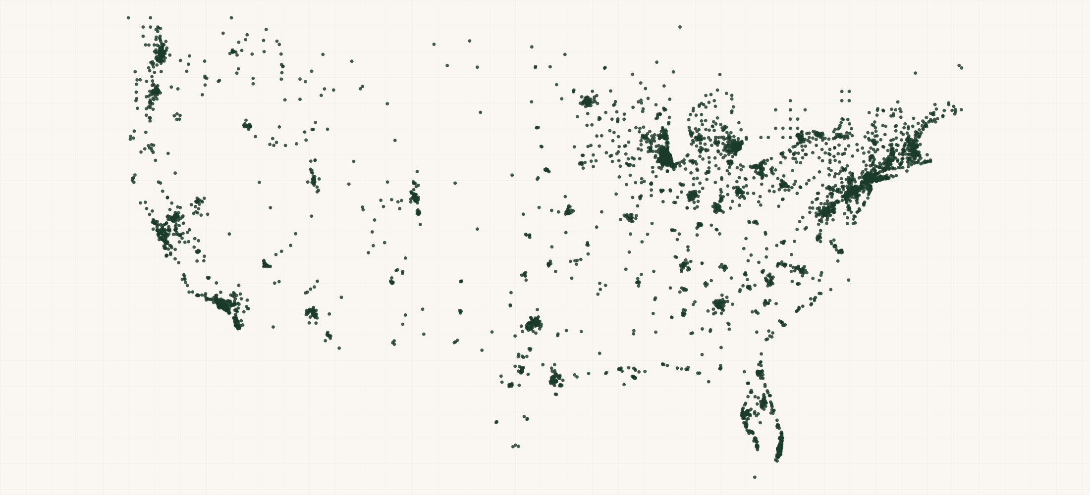 Map of where the Shameless Pets Retailers are