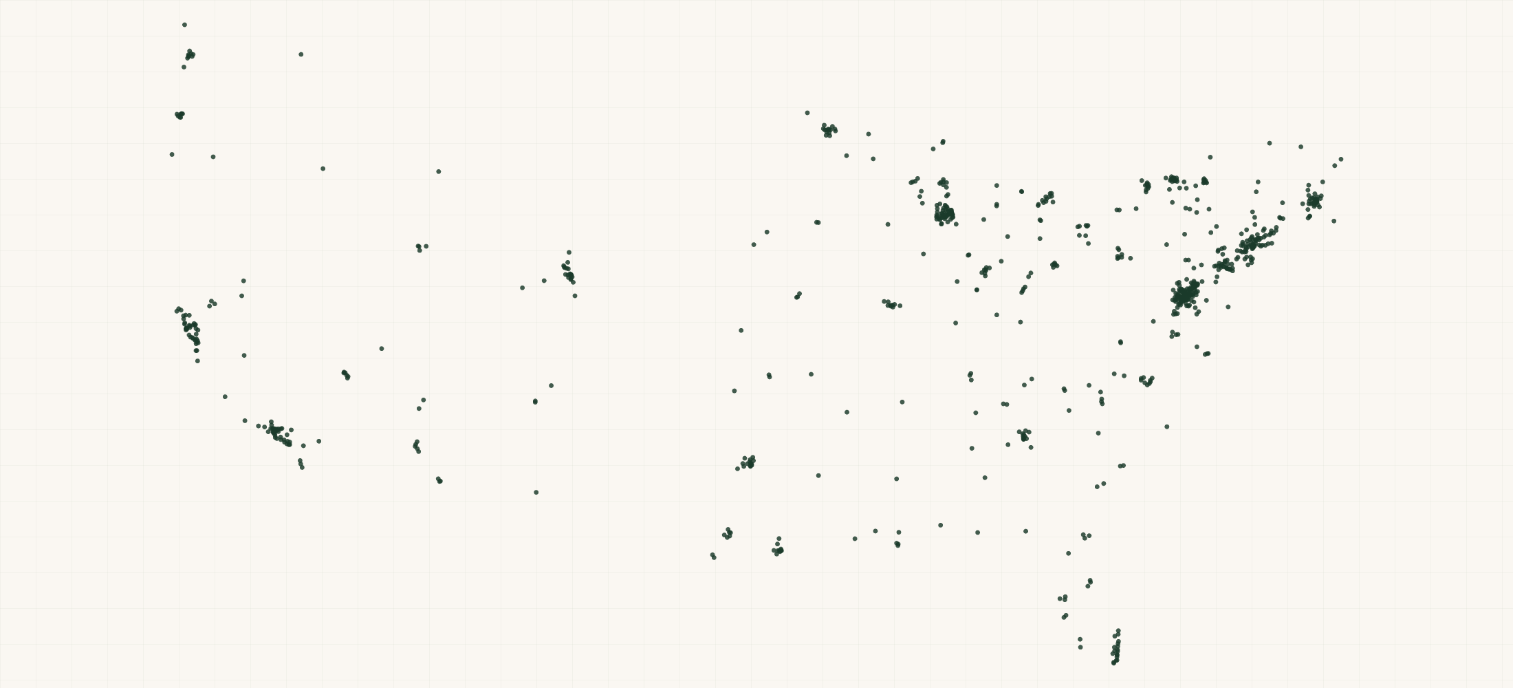 Map of where the Shea Radiance Retailers are
