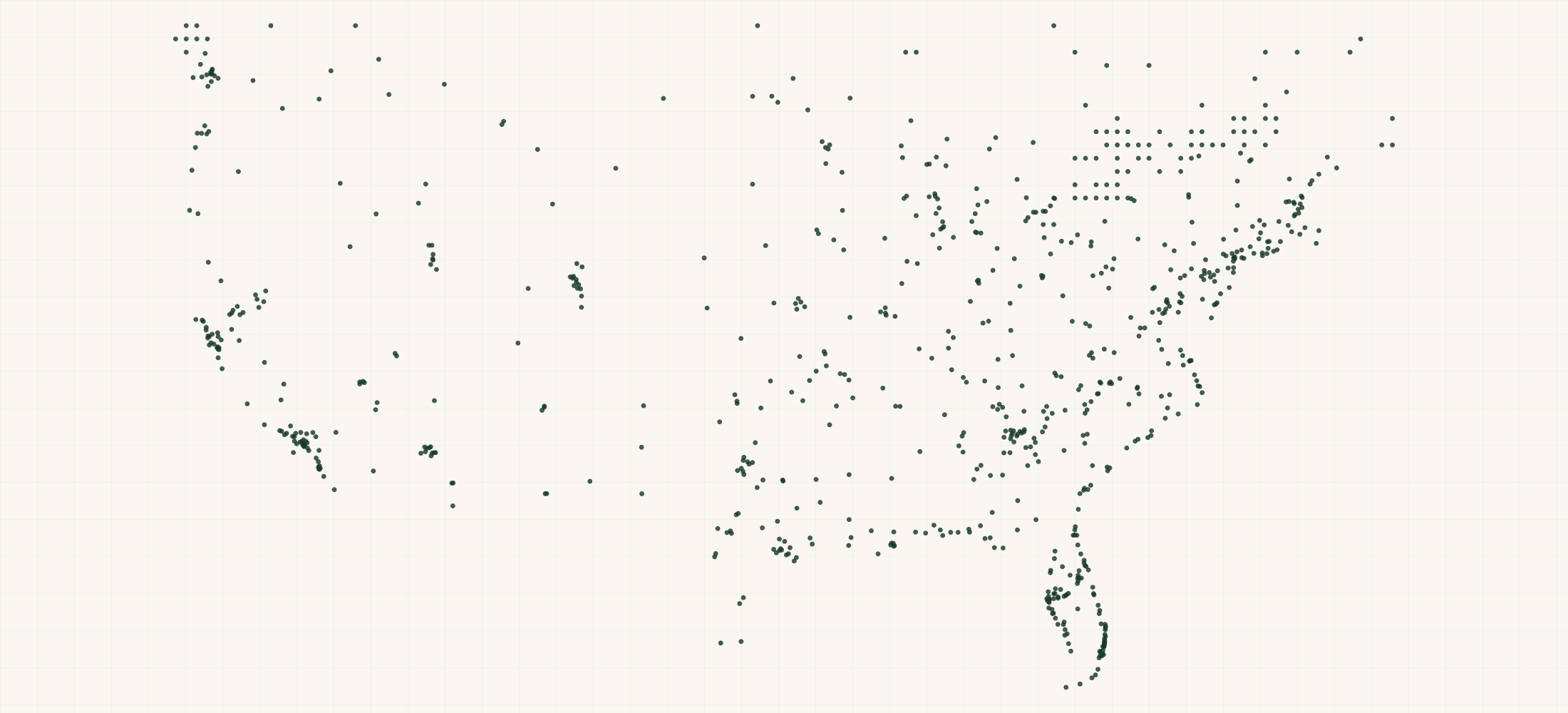 Map of where the Sherwood Scuba Retailers are