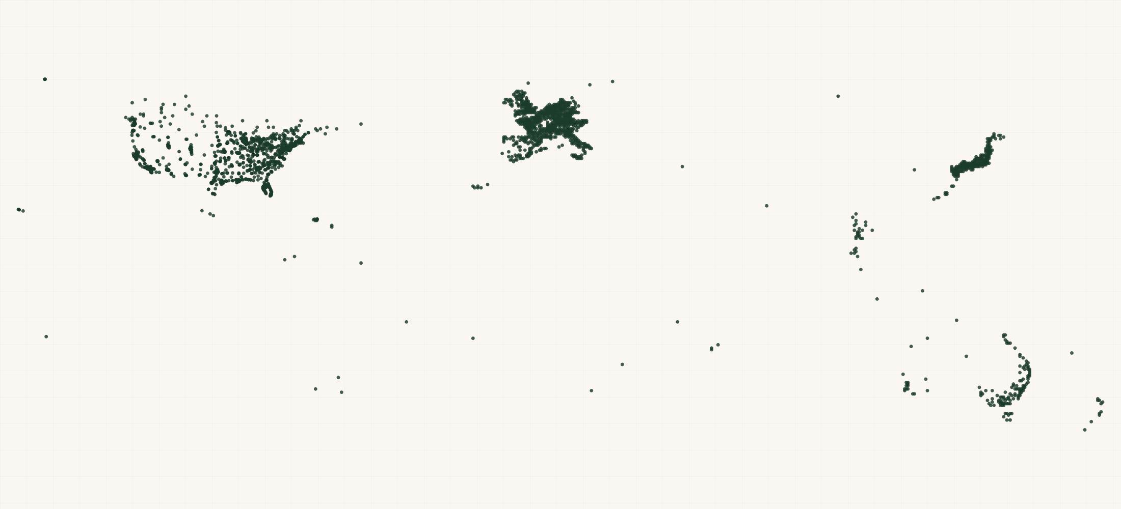 Map of where the Shokz Retailers are