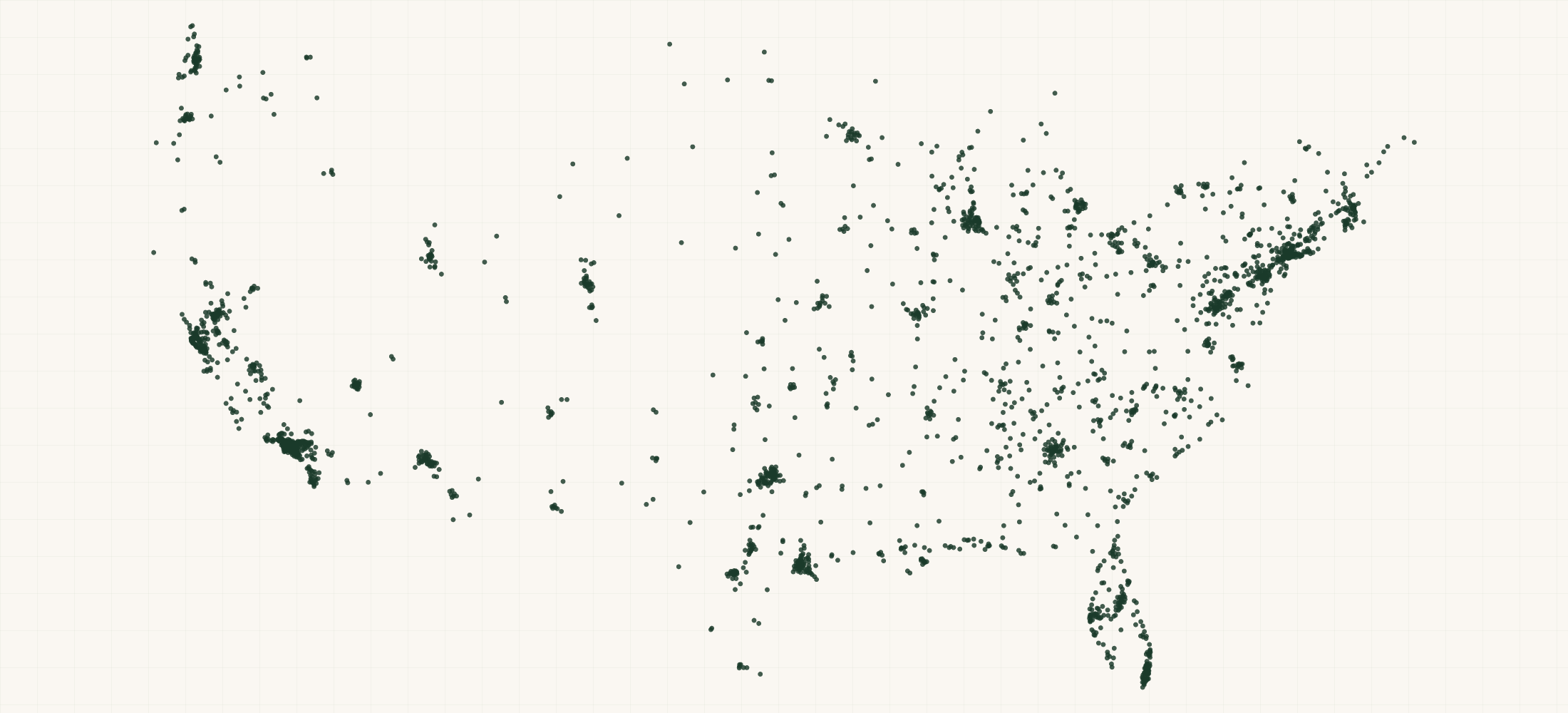 Map of where the Shonen Soda Retailers are