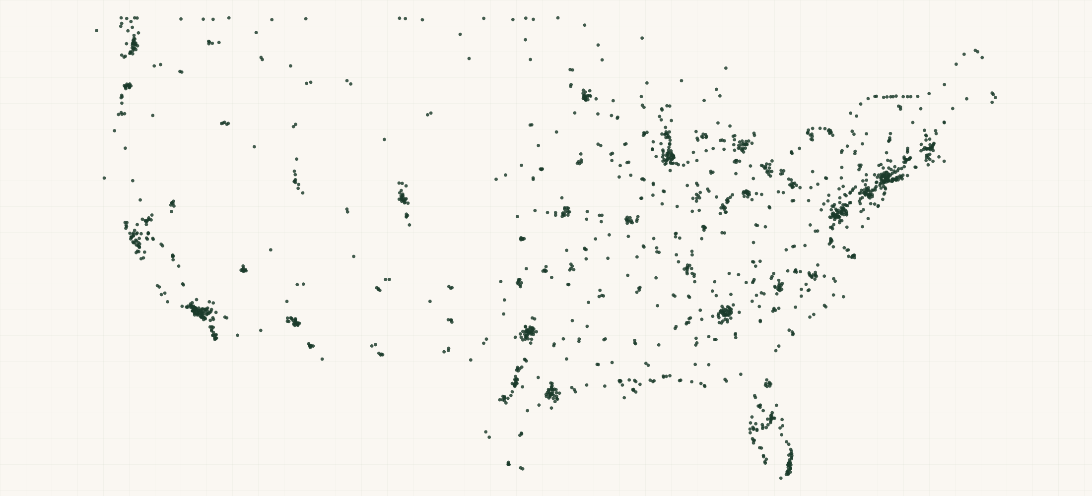 Map of where the Shure Retailers are