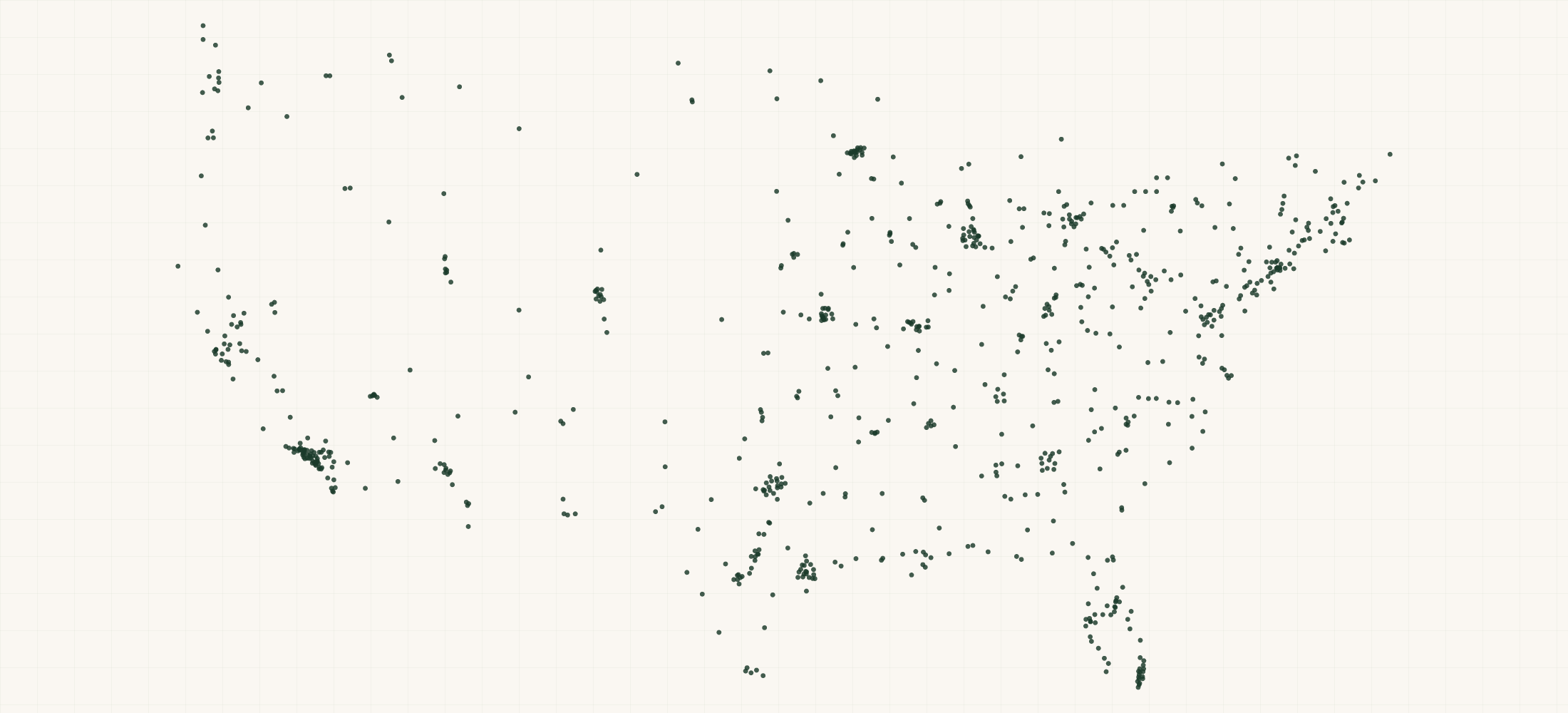 Map of where the Sigma Beauty Retailers are