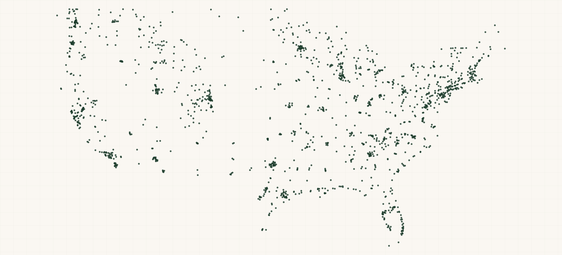 Map of where the Simms Retailers are