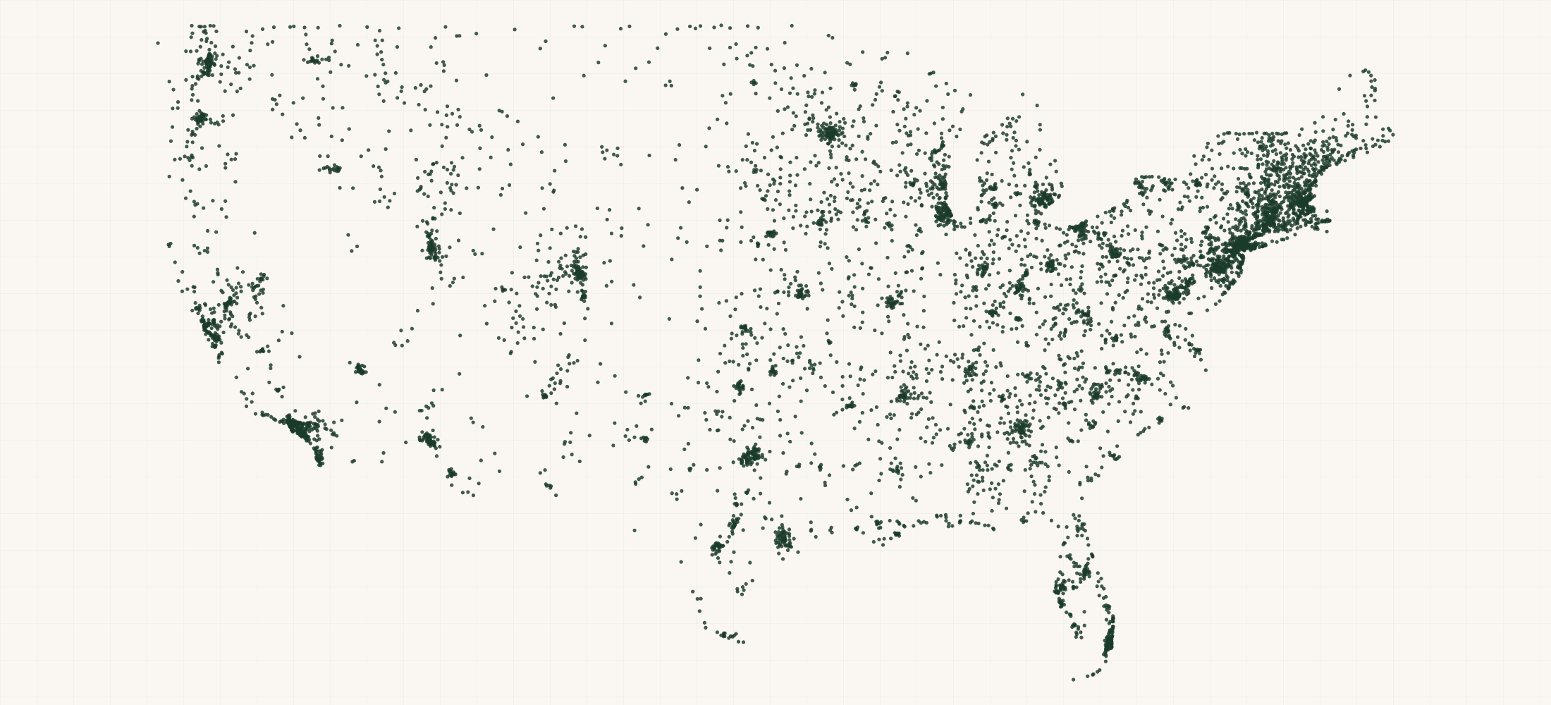 Map of where the Ski, Snowboard & Skate Brand Retailers are