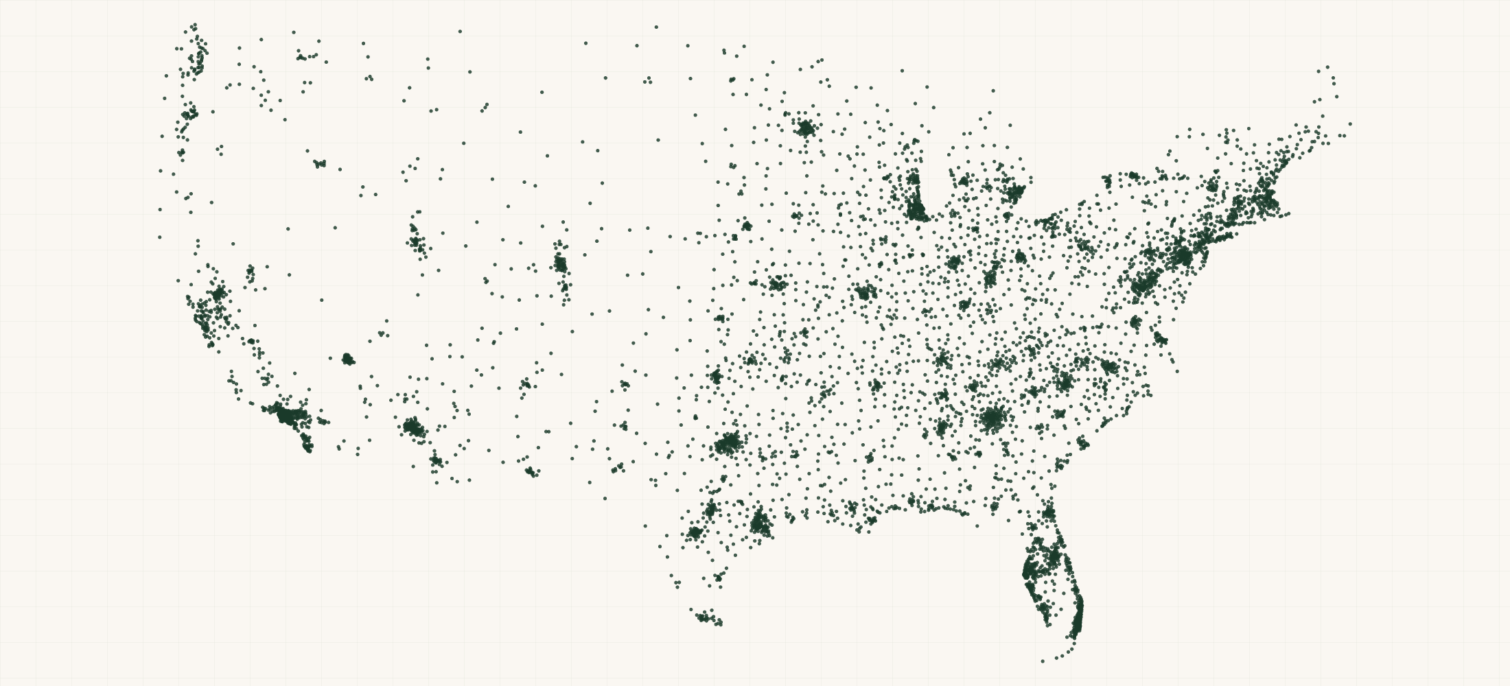 Map of where the Skinny Mixes Retailers are