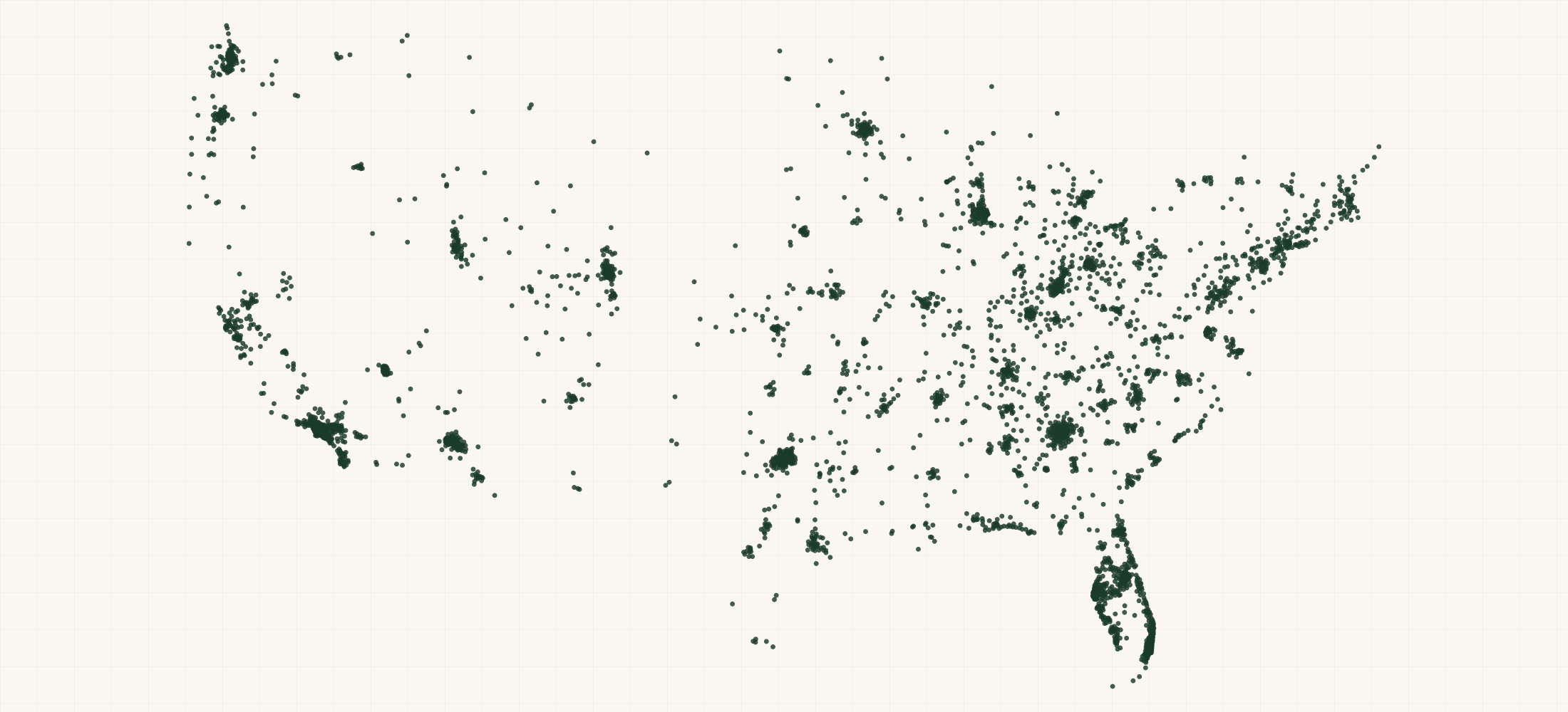 Map of where the Skypop Retailers are