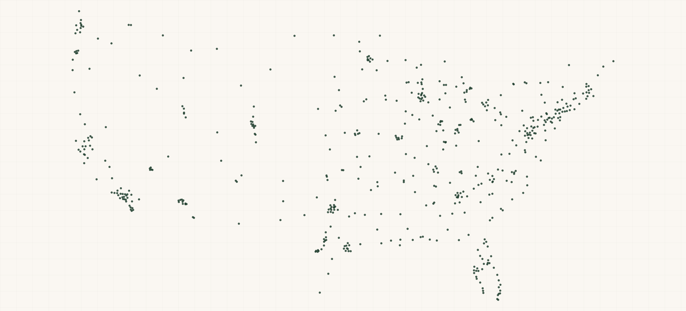 Map of where the Sleep Number Store Locations are