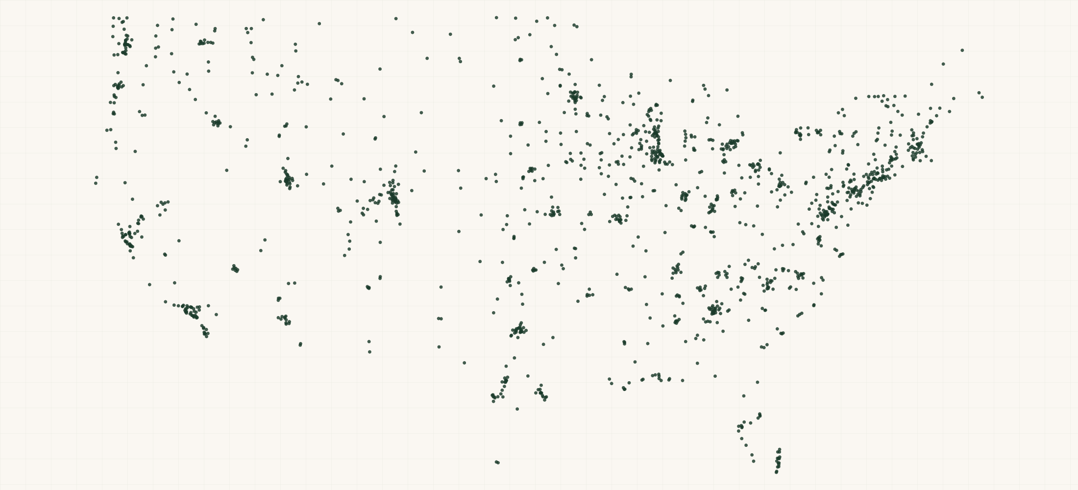 Map of where the Sorel Retailers are