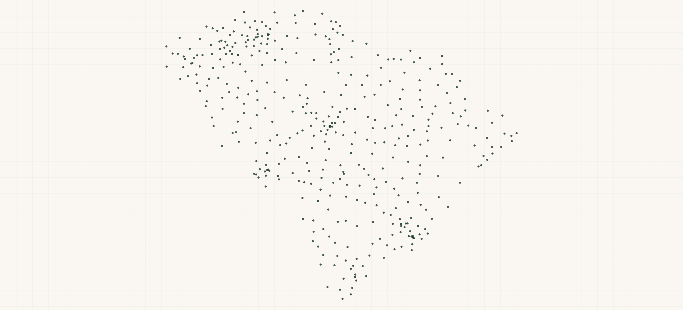 Map of where the South Carolina Federal Contractors are