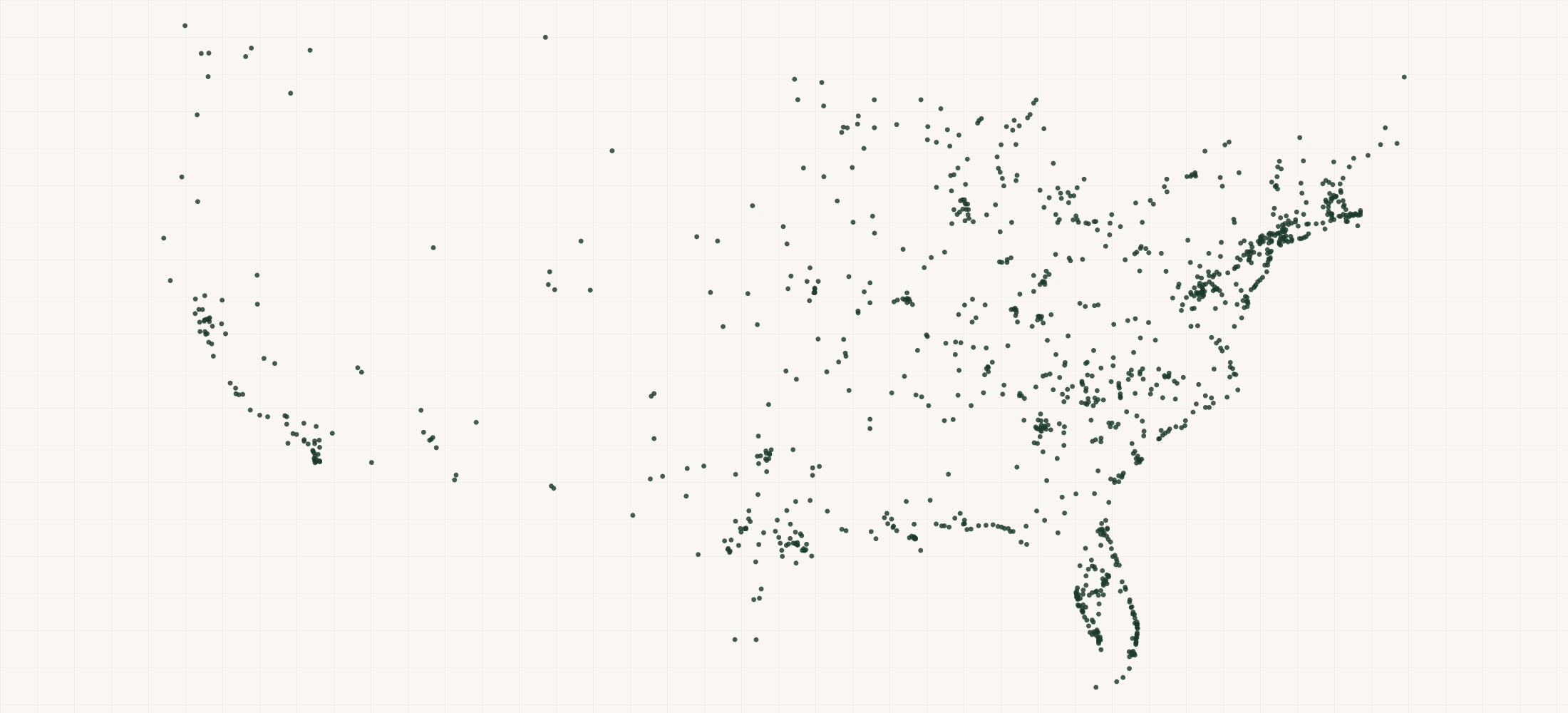 Map of where the Spartina 449 Retailers are