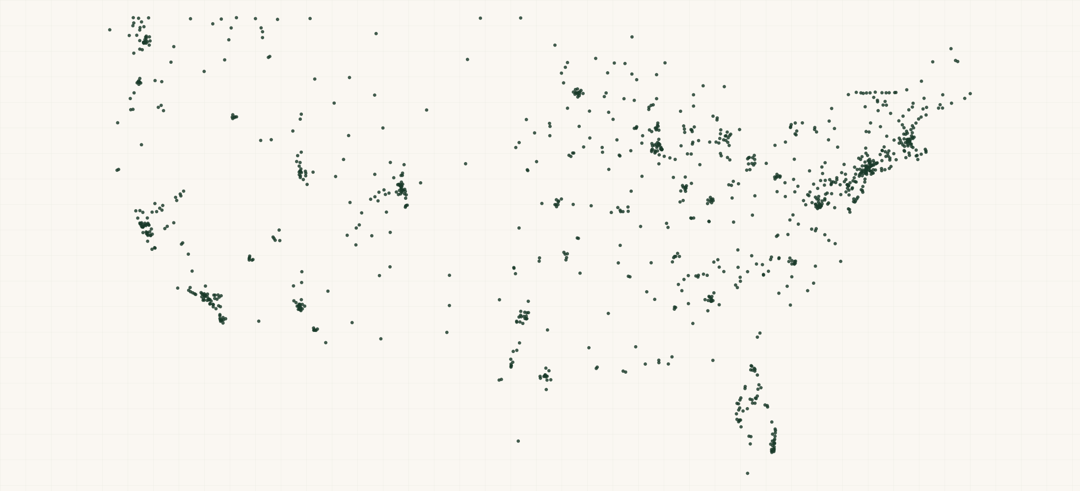 Map of where the Specialized Retailers are
