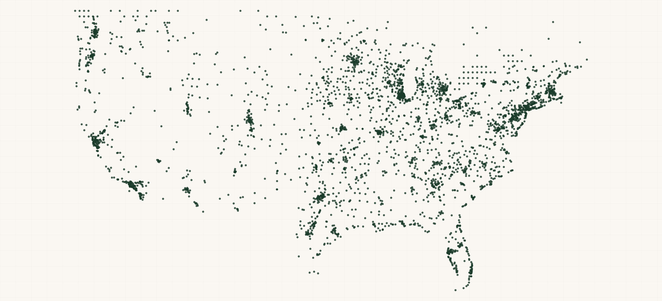 Map of where the Spunky Pup Retailers are