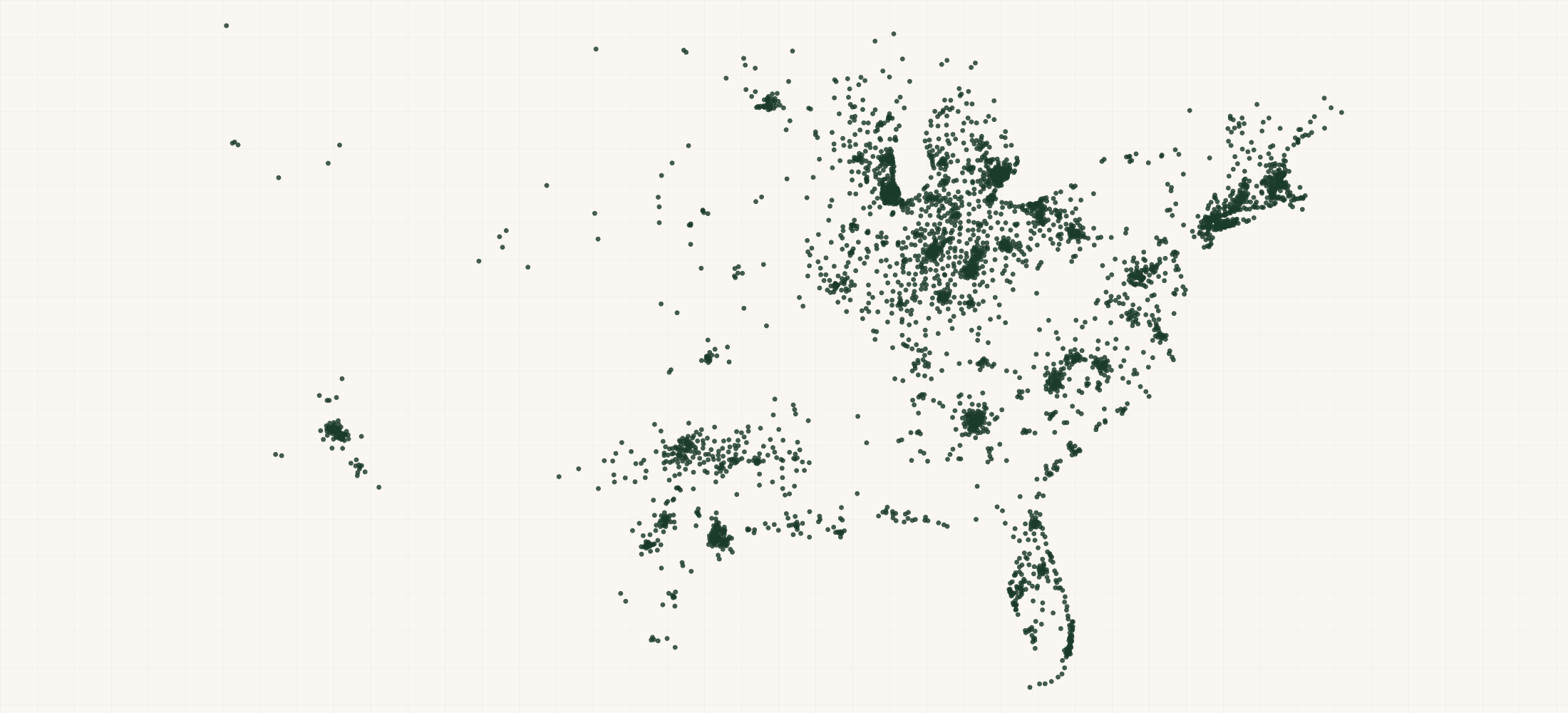 Map of where the St. Elmo Retailers are