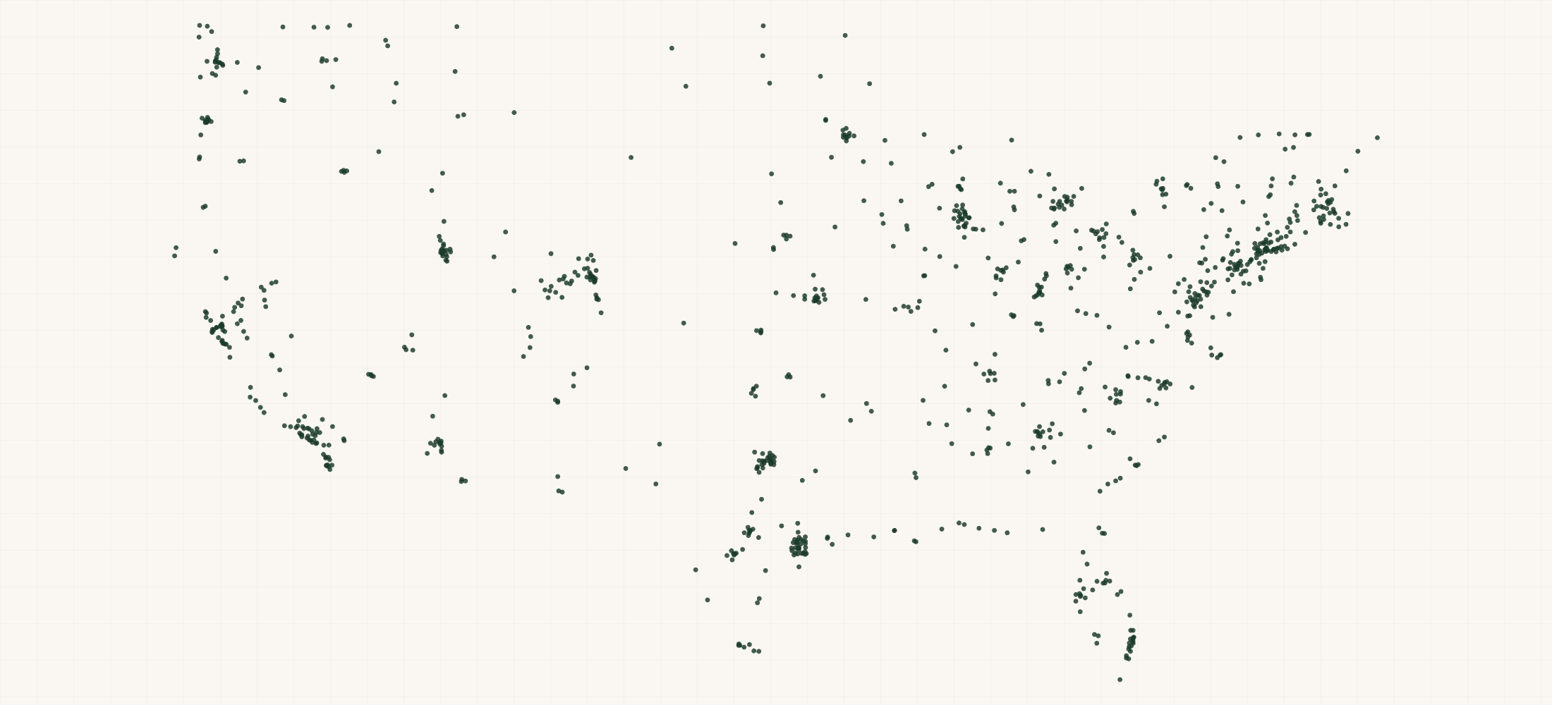 Map of where the Stance Retailers are