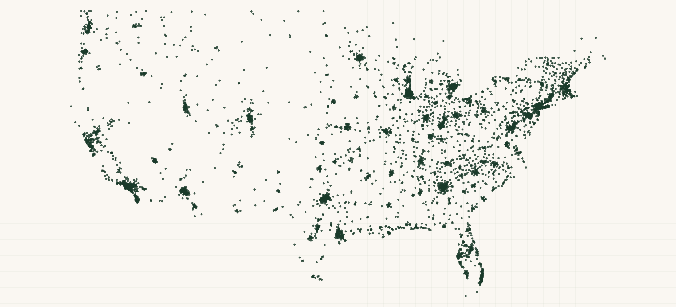 Map of where the Stanley 1913 Retailers are