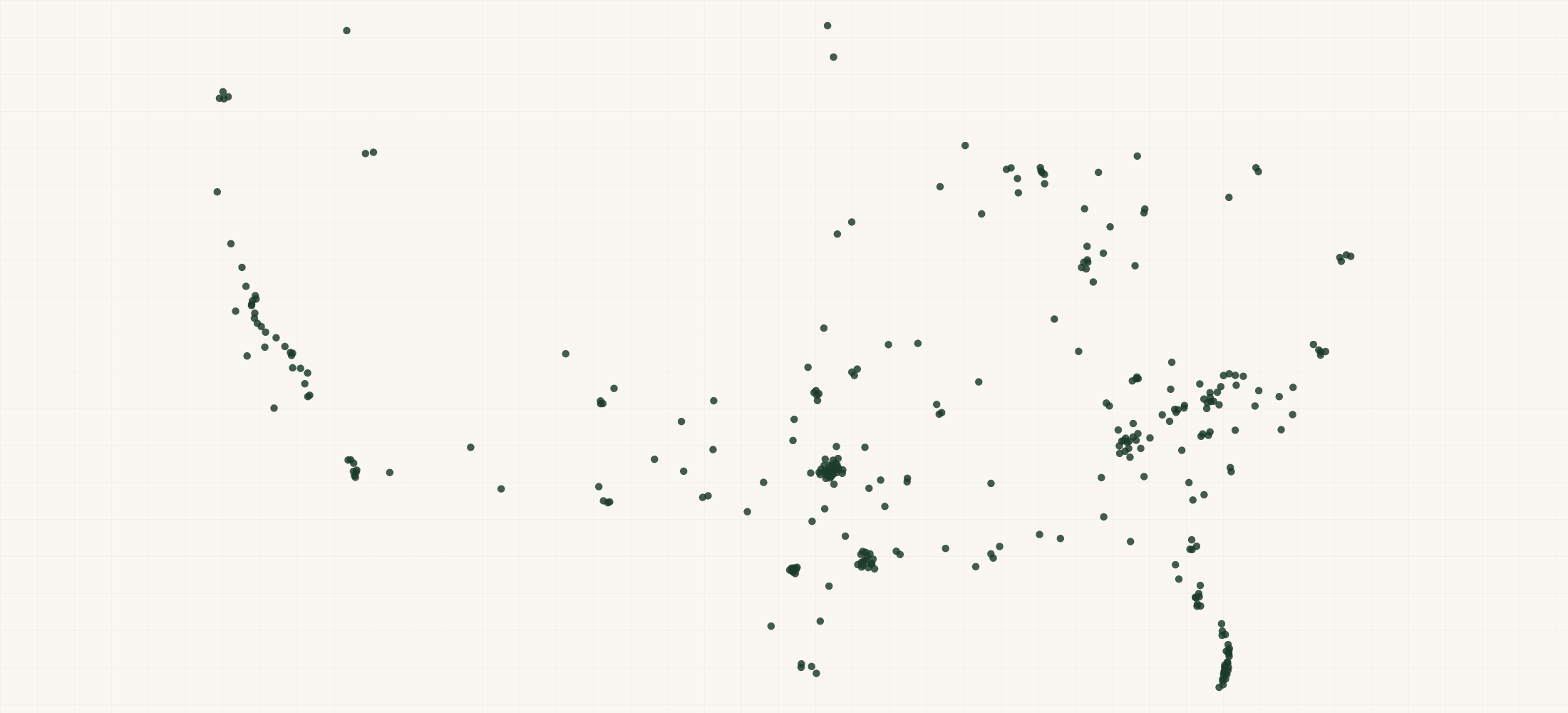 Map of where the Stanton Optical Locations are