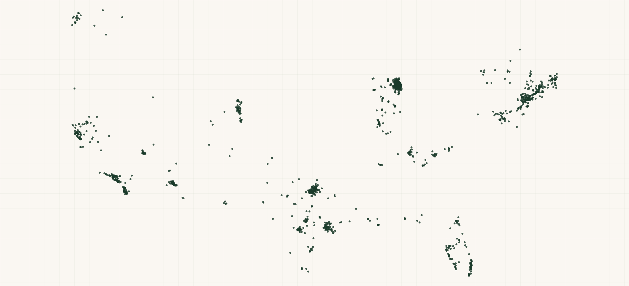 Map of where the Starward Retailers are