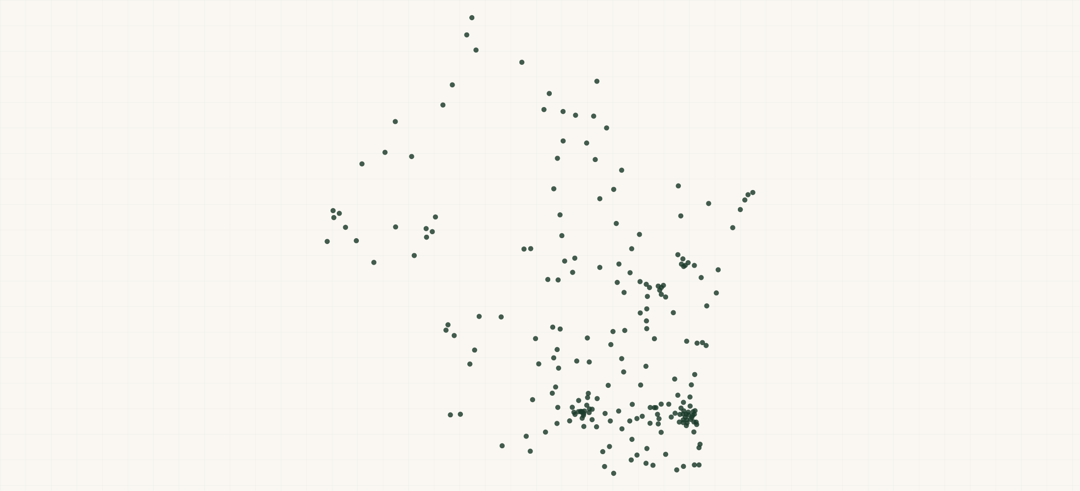 Map of where the State Line Distillery Retailers are