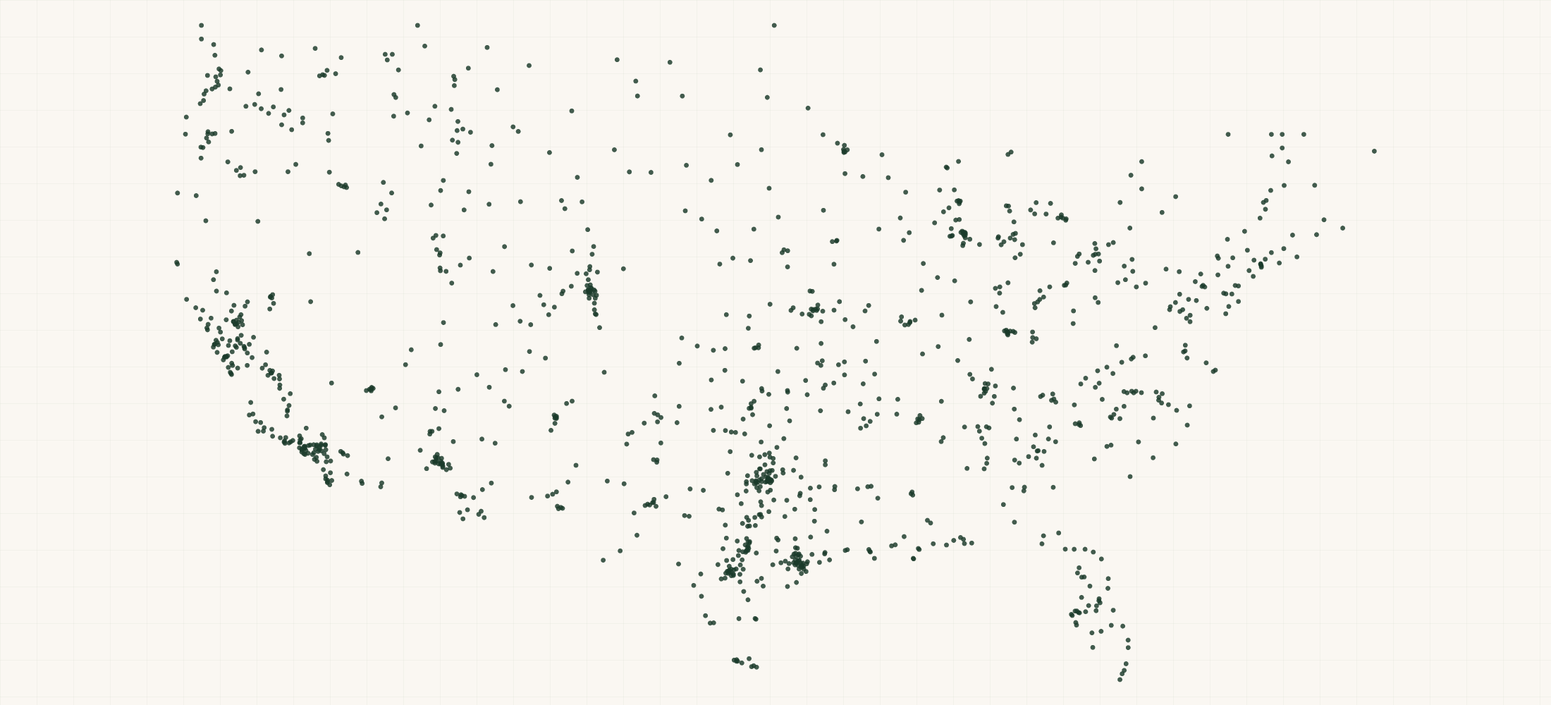Map of where the Stetson Retailers are