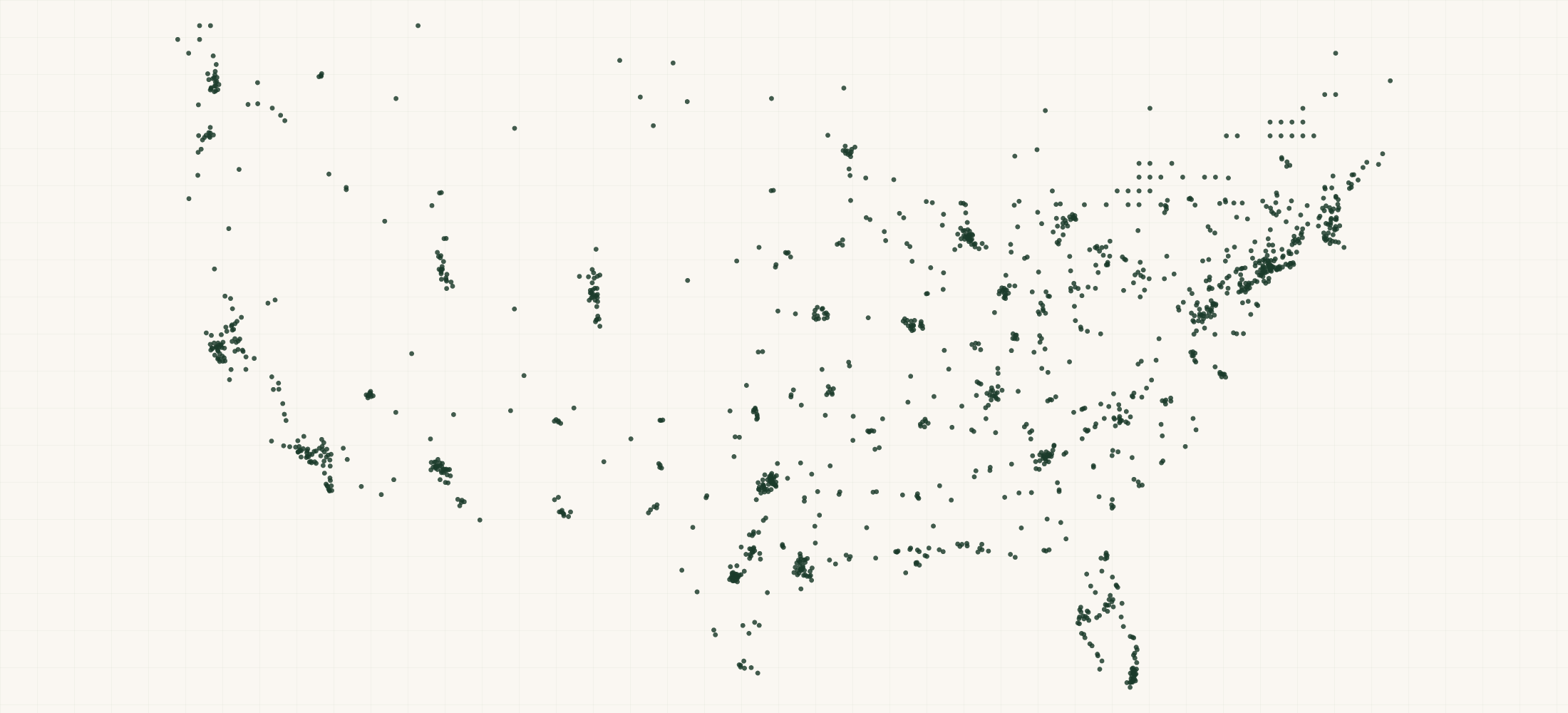 Map of where the Stride Rite Retailers are