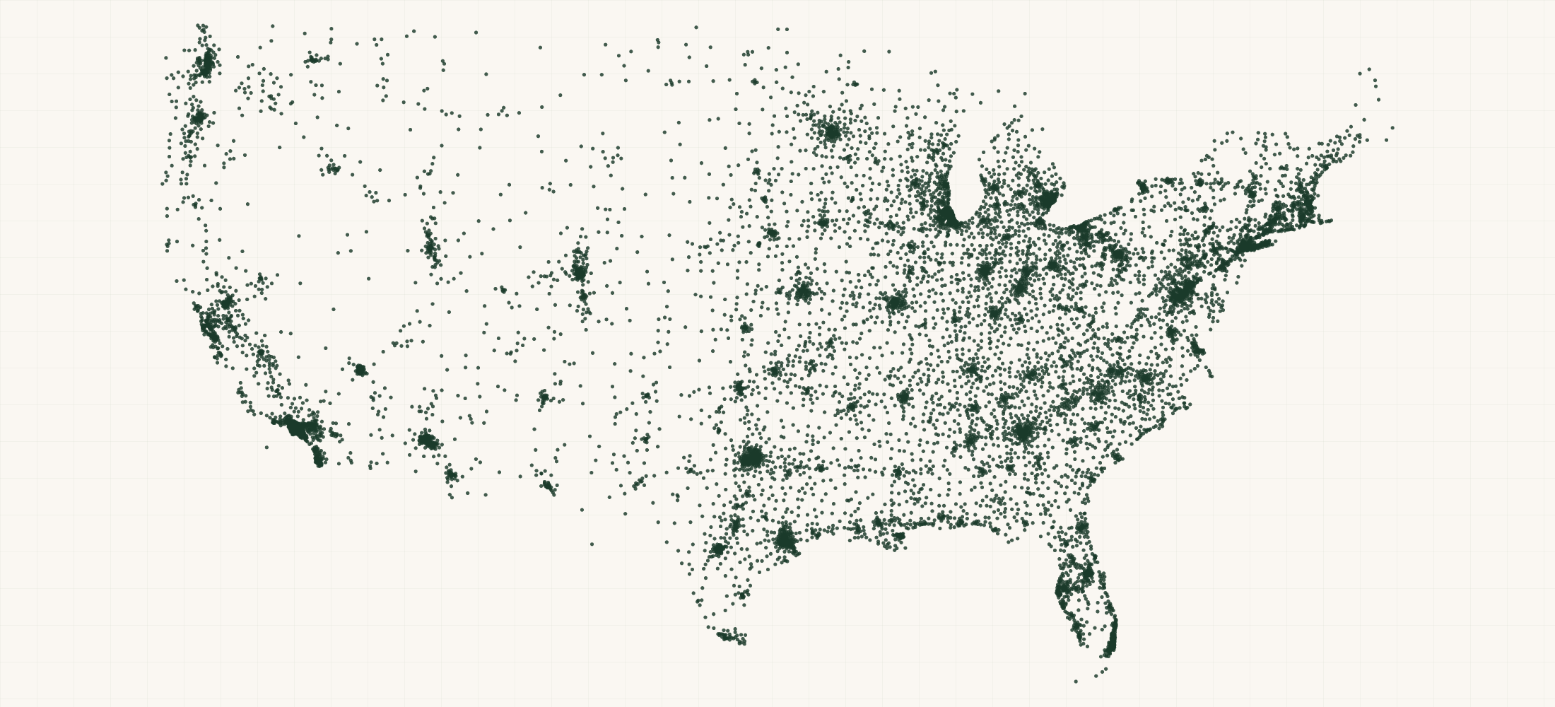 Map of where the Subway Locations are