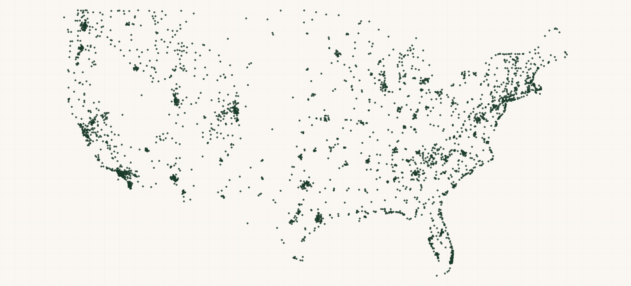 Map of where the Suncloud Optics Retailers are