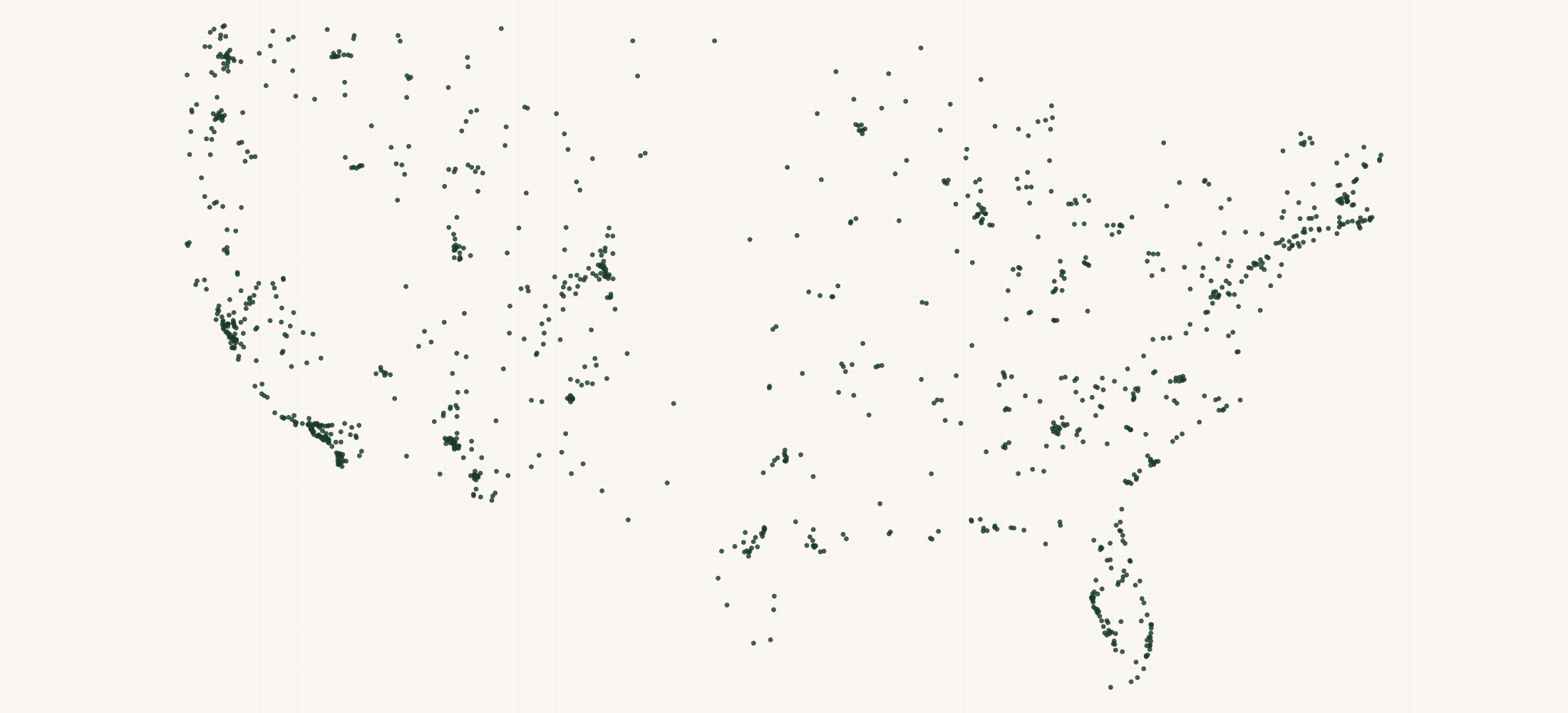 Map of where the Sunday Afternoons Retailers are