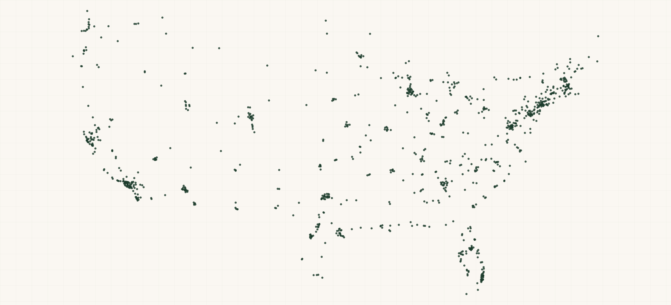 Map of where the Sunglass Hut Locations are