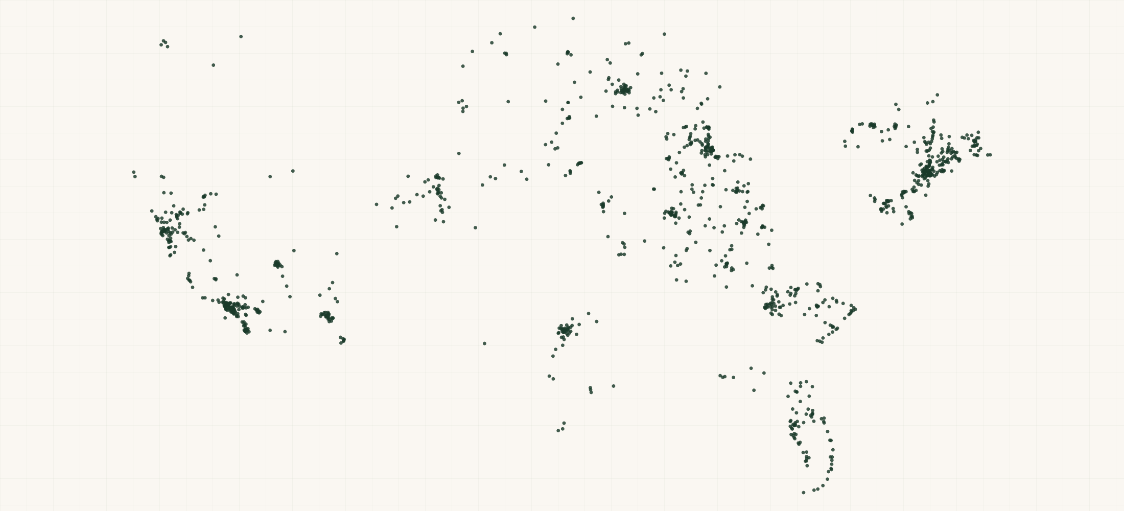 Map of where the Superbird Tequila Retailers are
