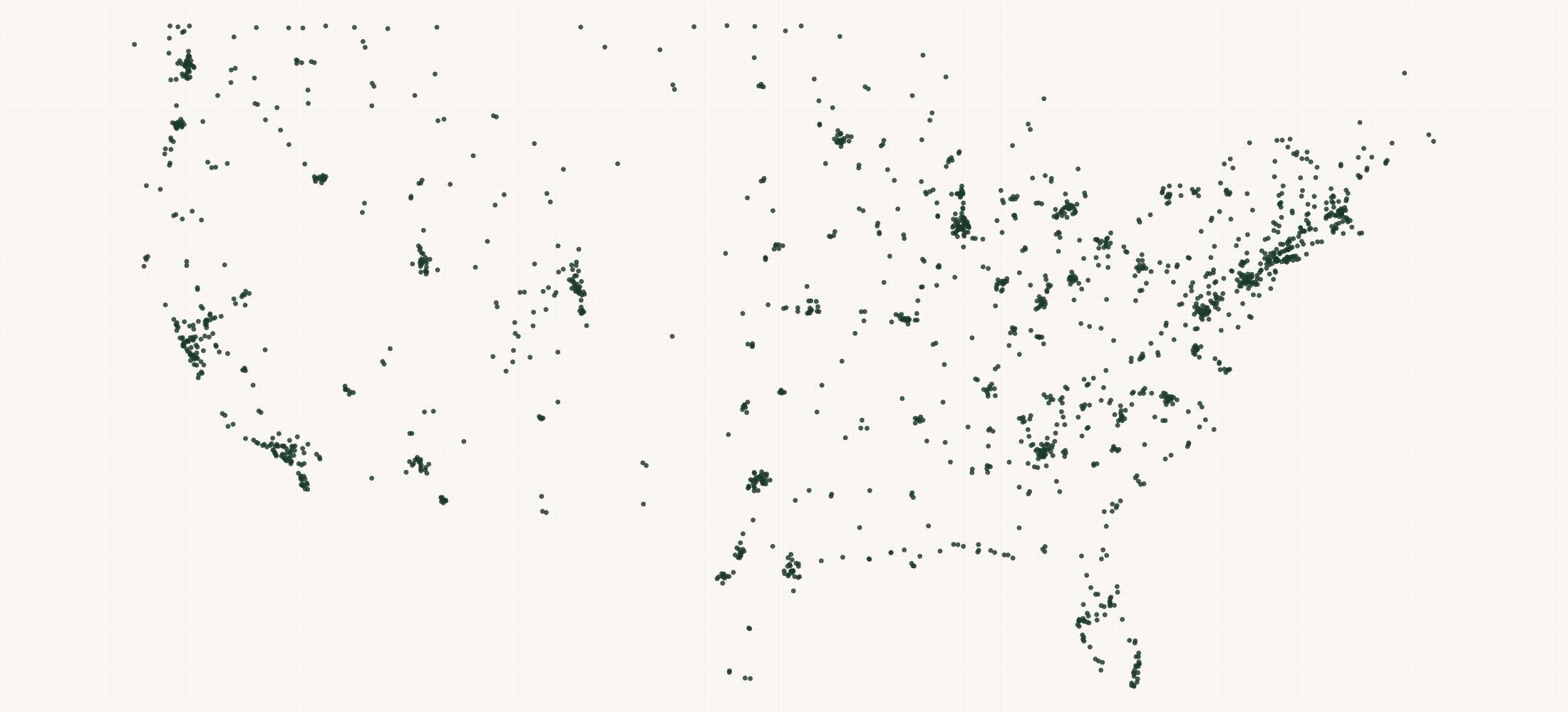 Map of where the Superfeet Retailers are