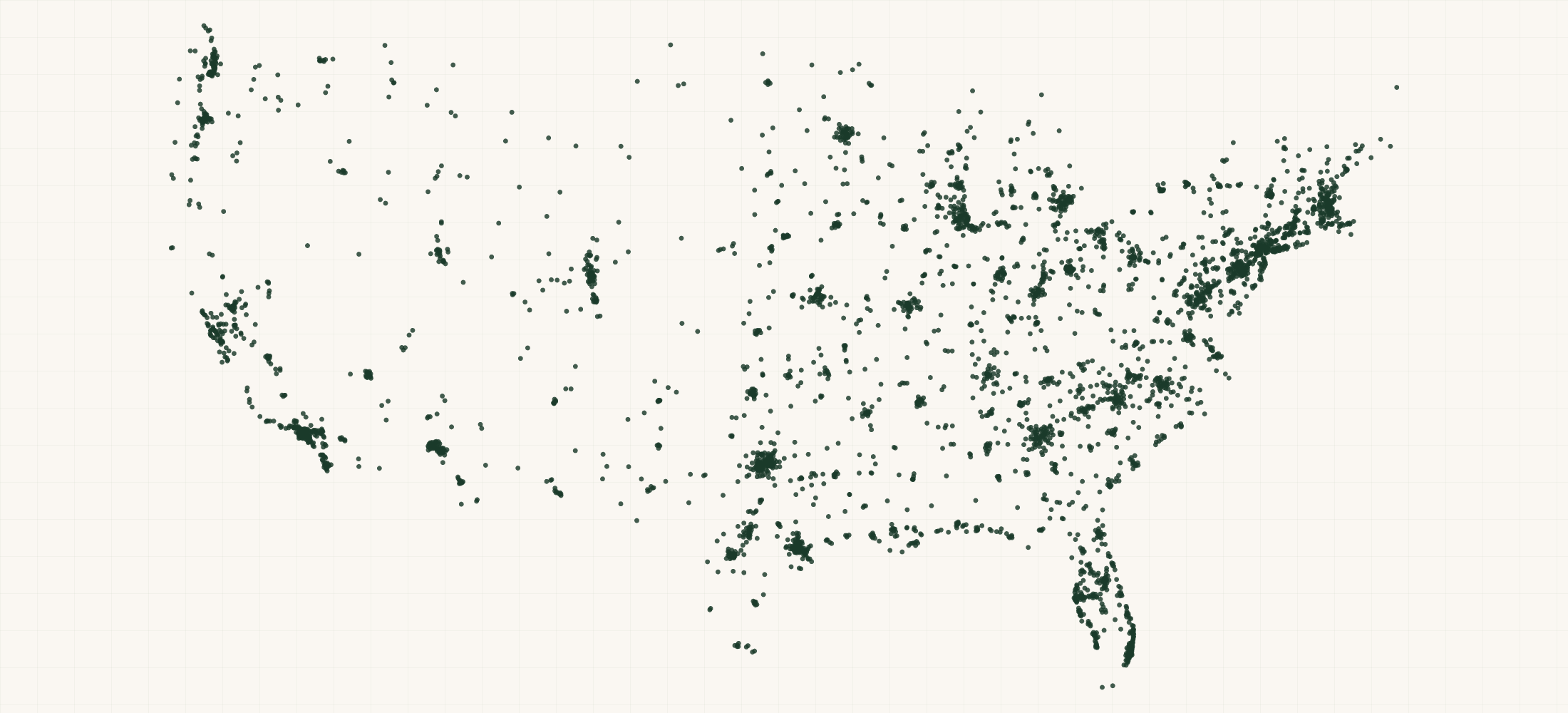 Map of where the HVAC, Plumbing, Electrical & Roofing Supply Distributors are