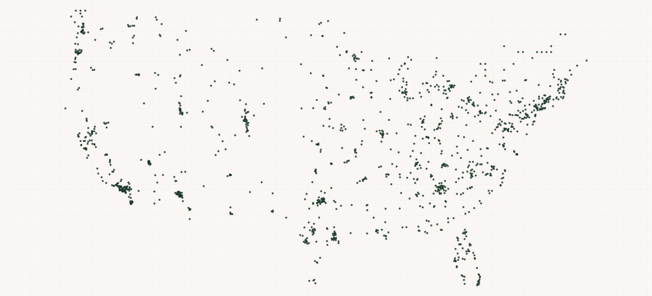 Map of where the Surefire Retailers are