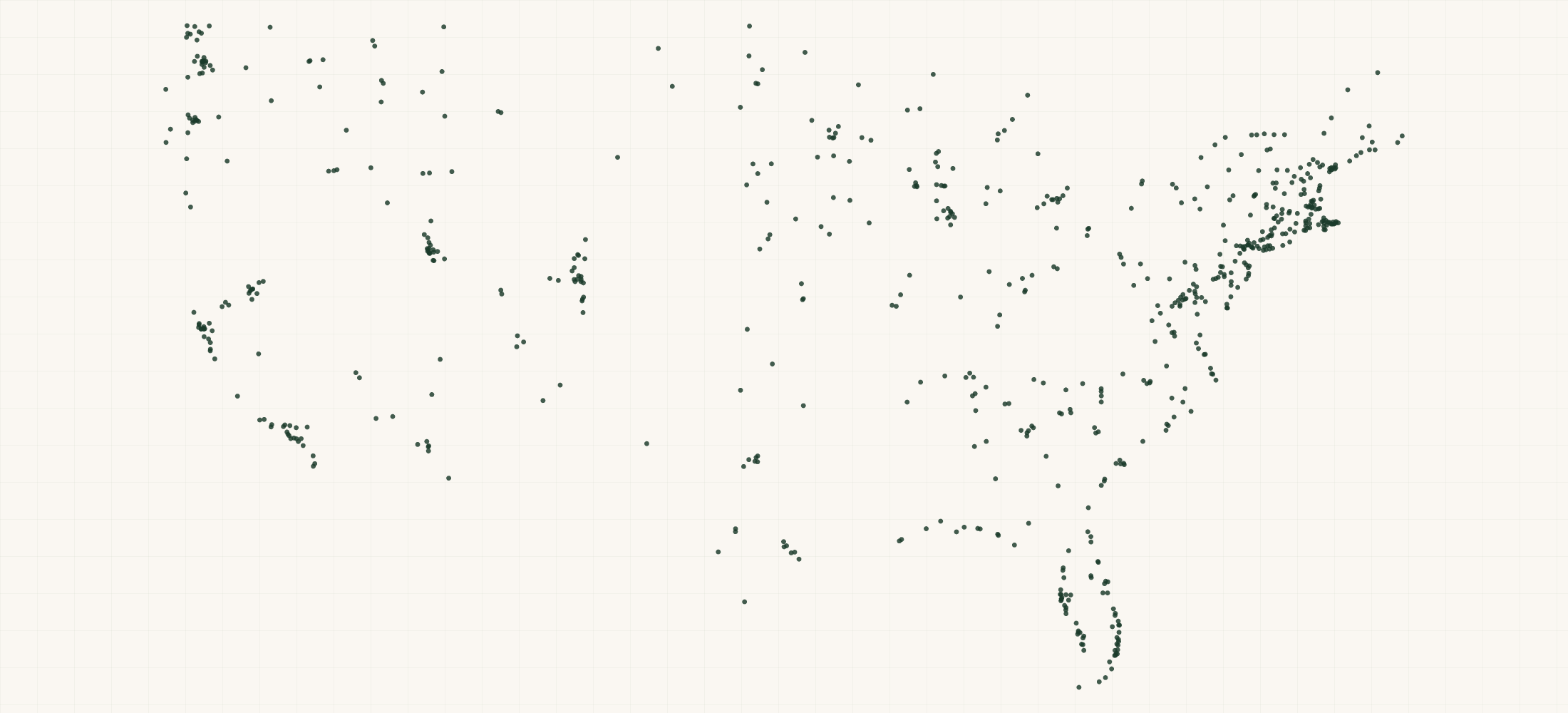 Map of where the TAHE Retailers are