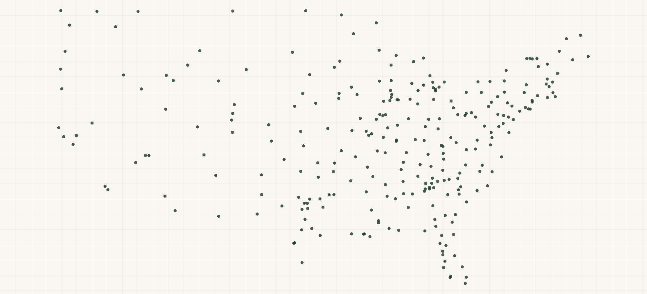 Map of where the Takeuchi Dealers are