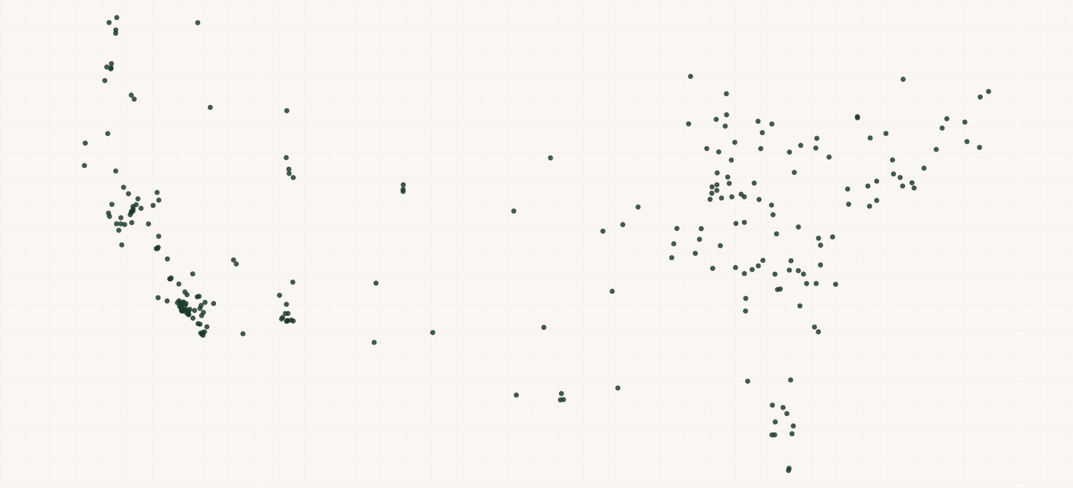 Map of where the TASER Retailers are