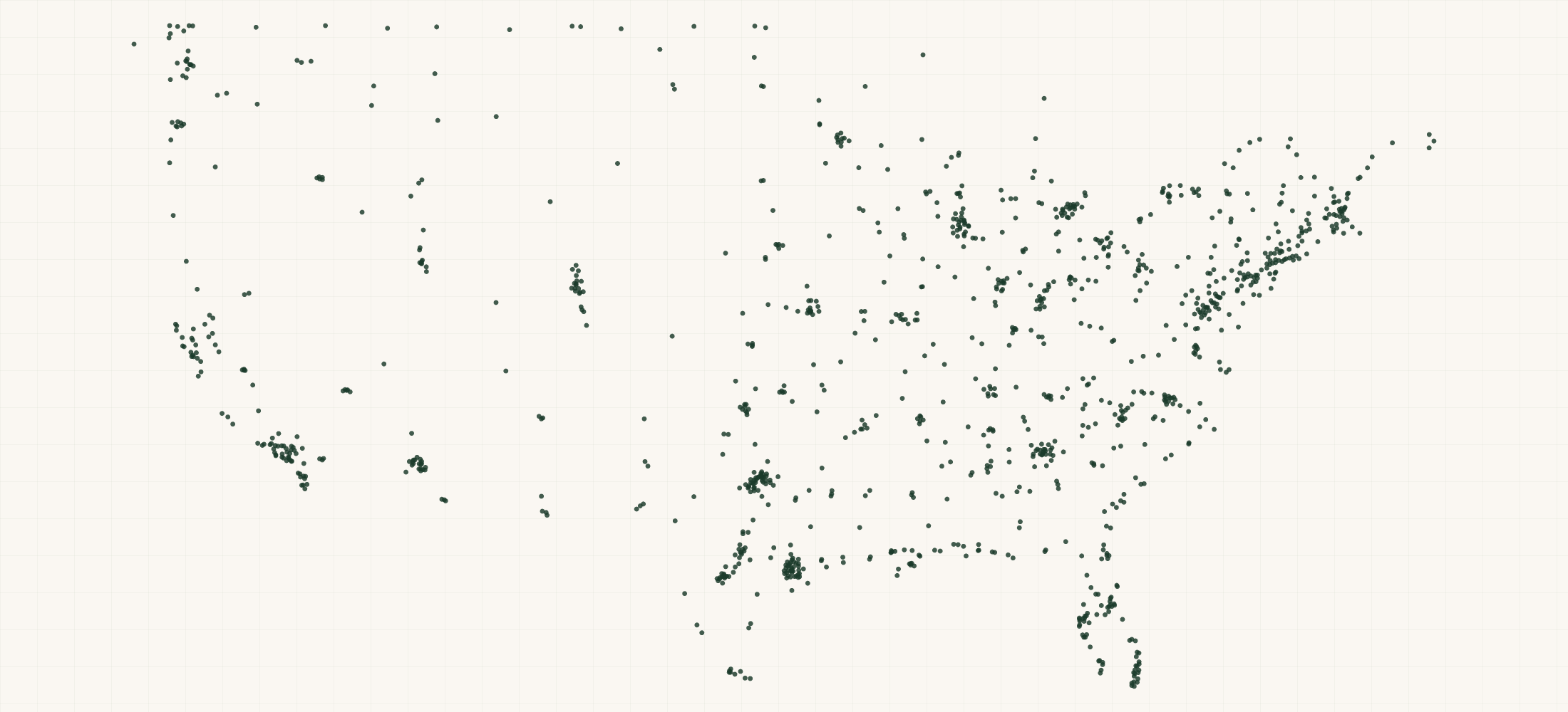Map of where the TaylorMade Retailers are