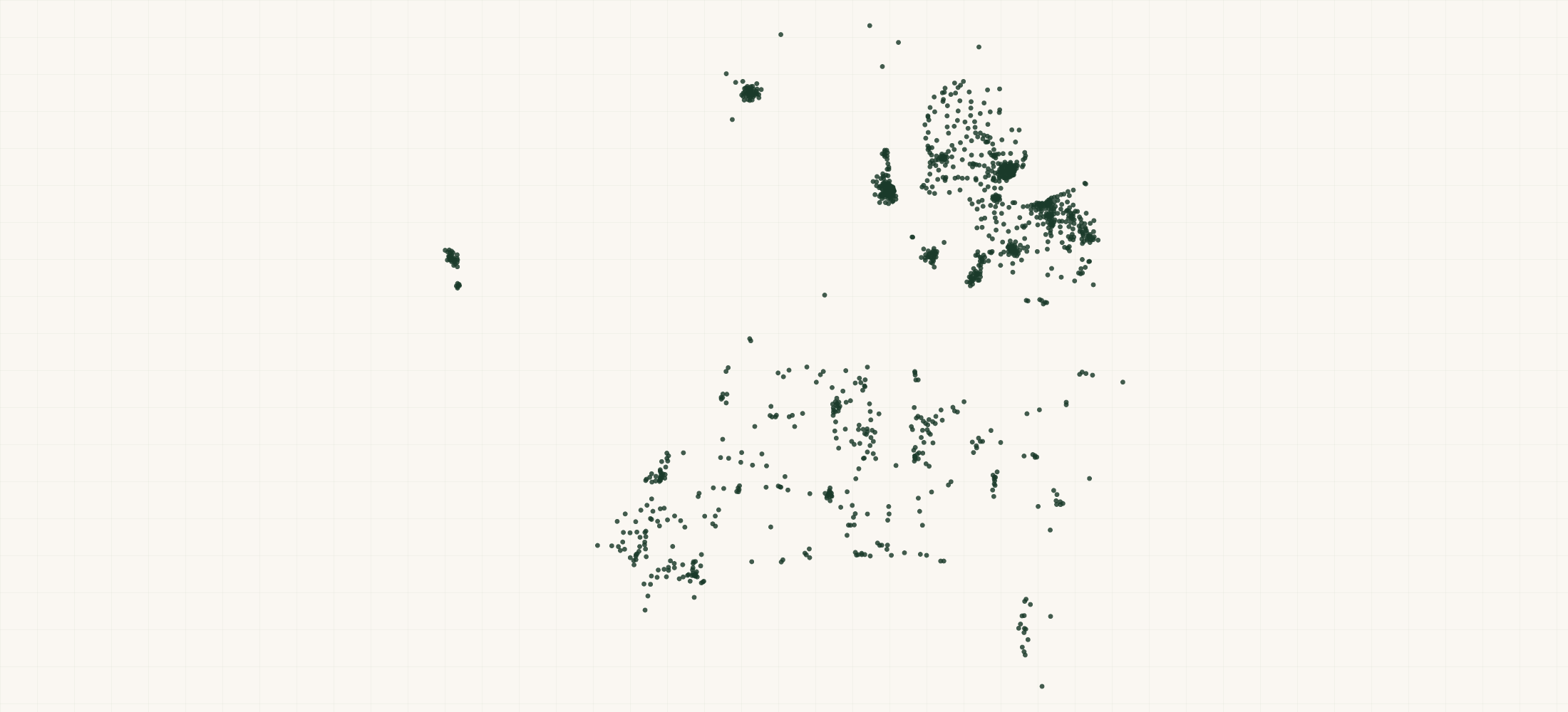 Map of where the The Huntington National Bank Branches are