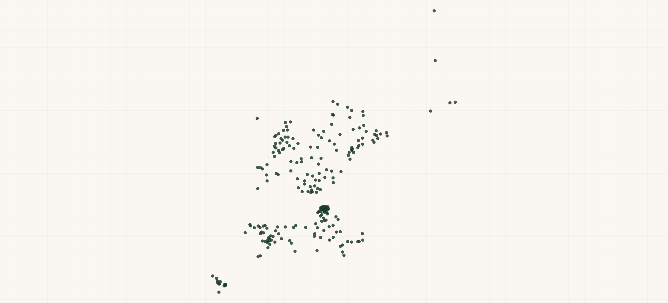 Map of where the The LittleOak Company Retailers are