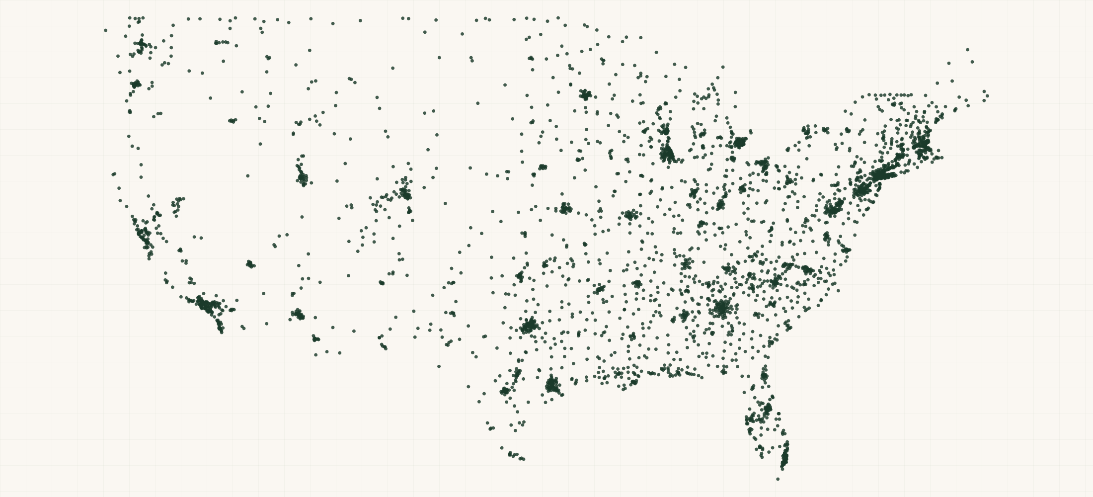 Map of where the The North Face Retailers are