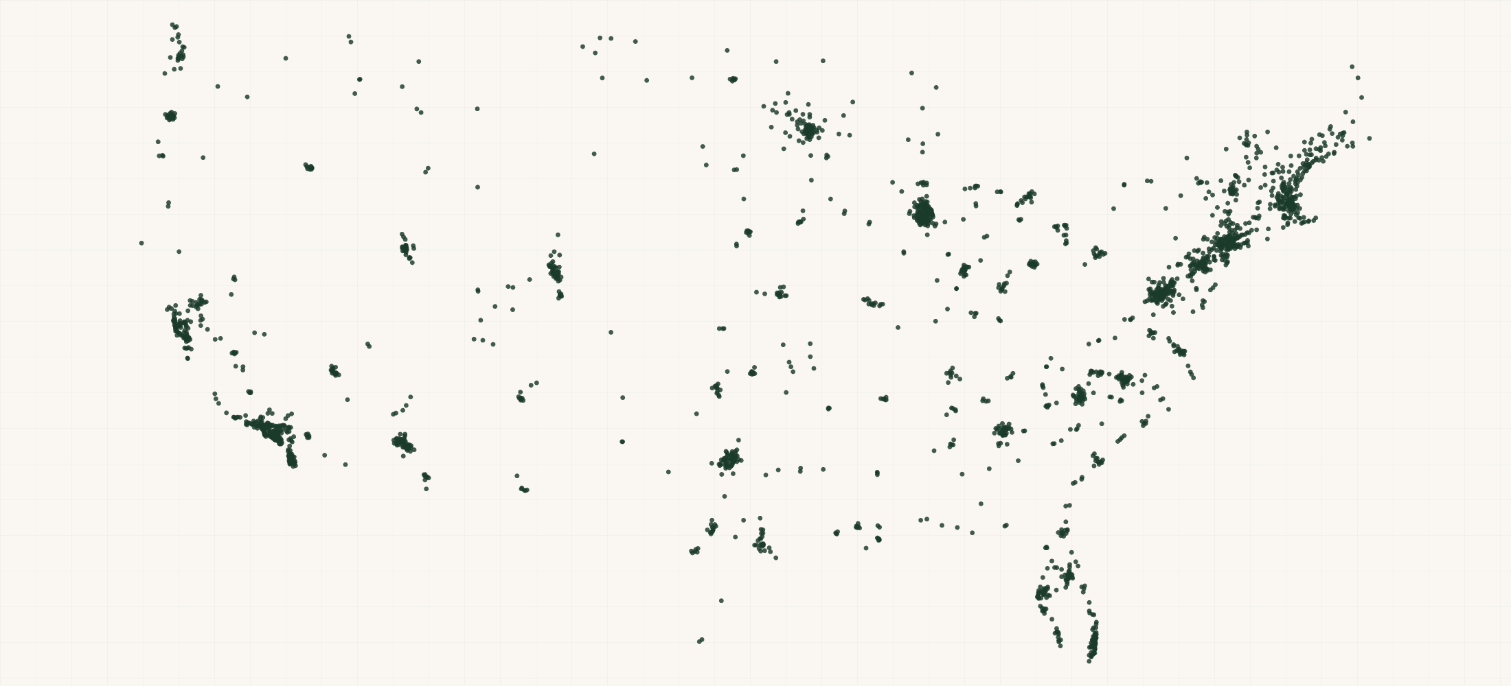 Map of where the The Real Cereal Company Retailers are