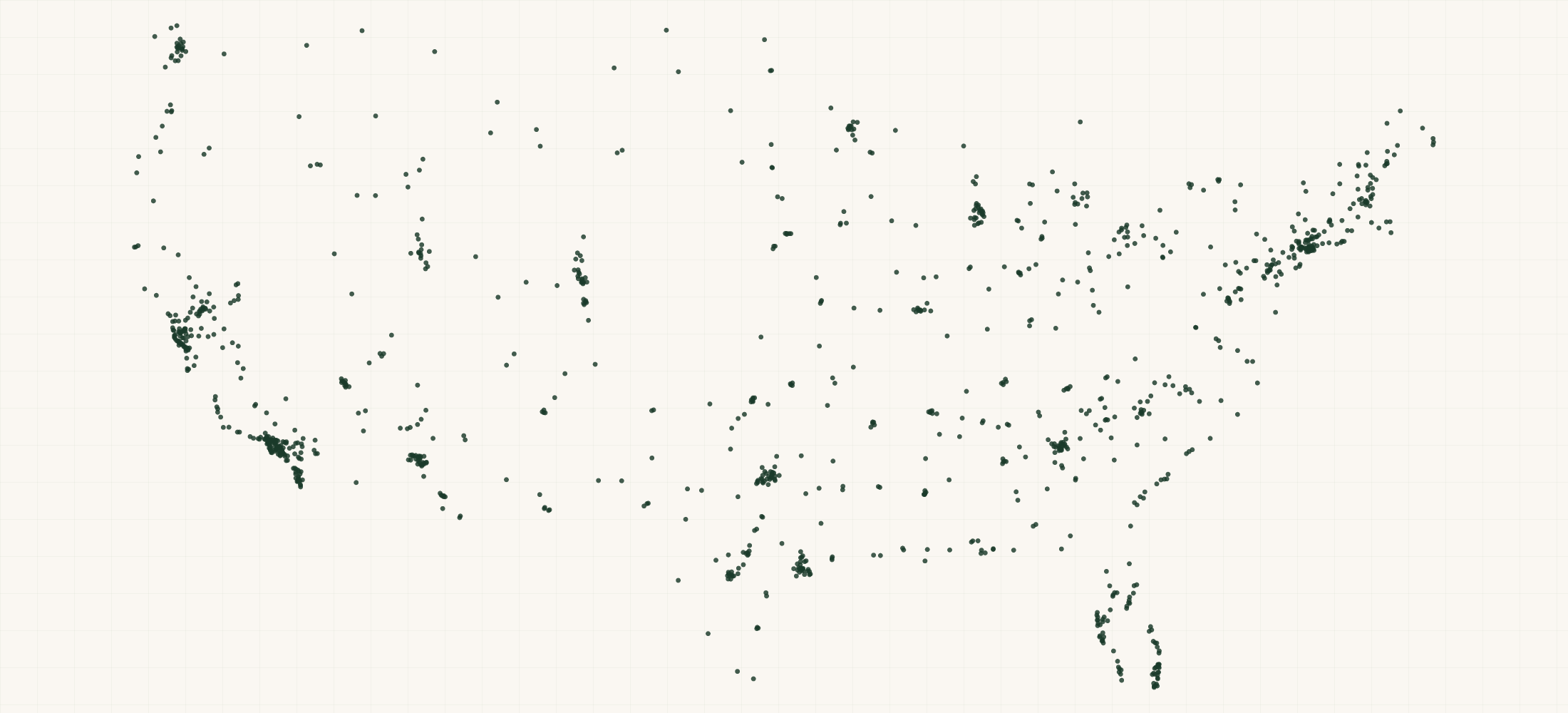 Map of where the Thorlo Retailers are