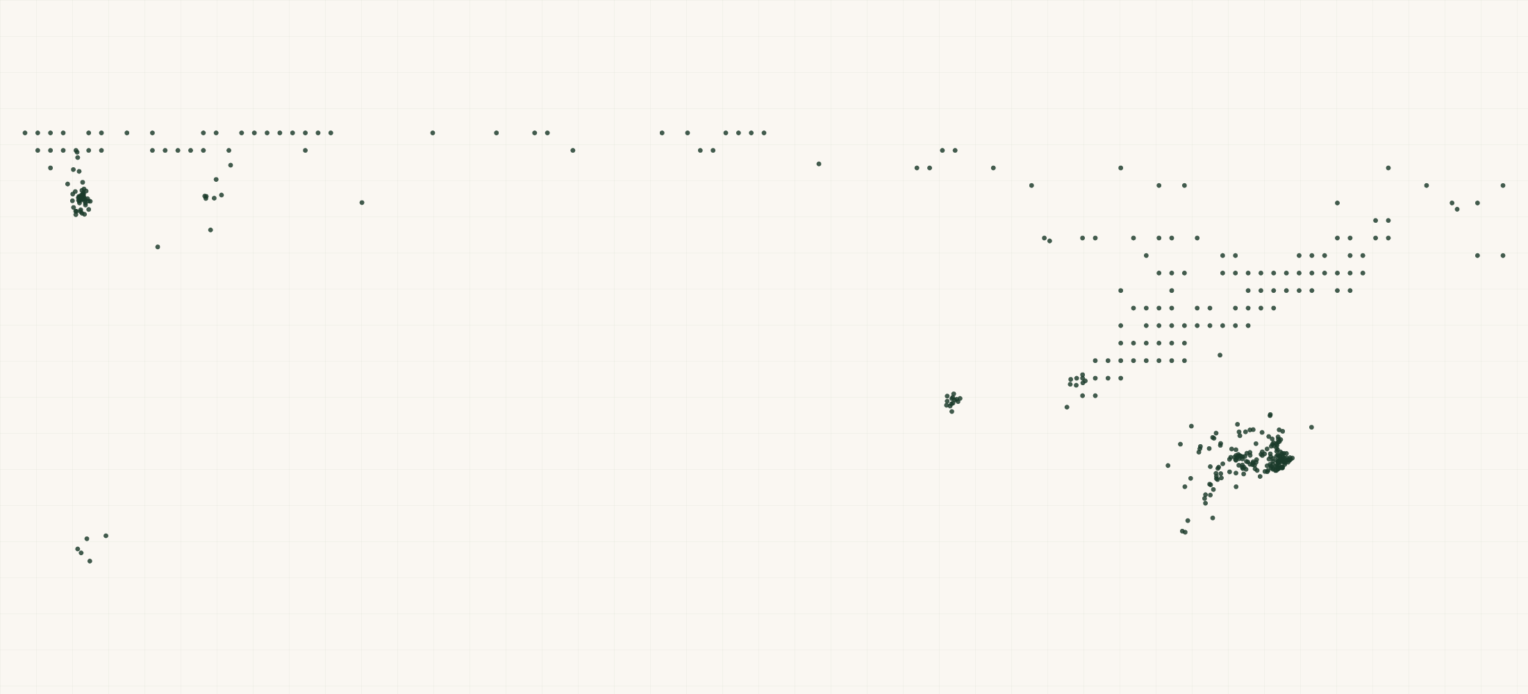 Map of where the Three Farmers Retailers are