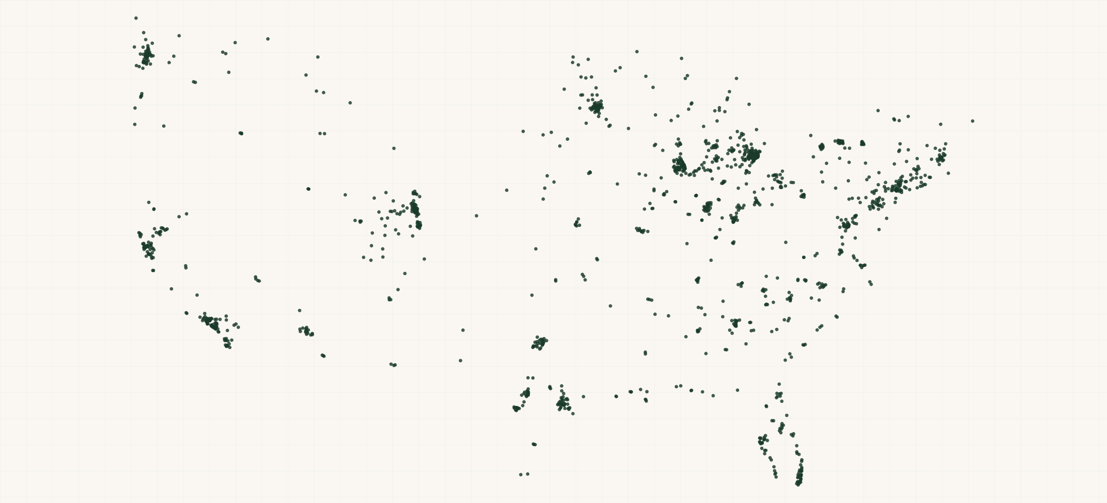 Map of where the Three Spirit Retailers are