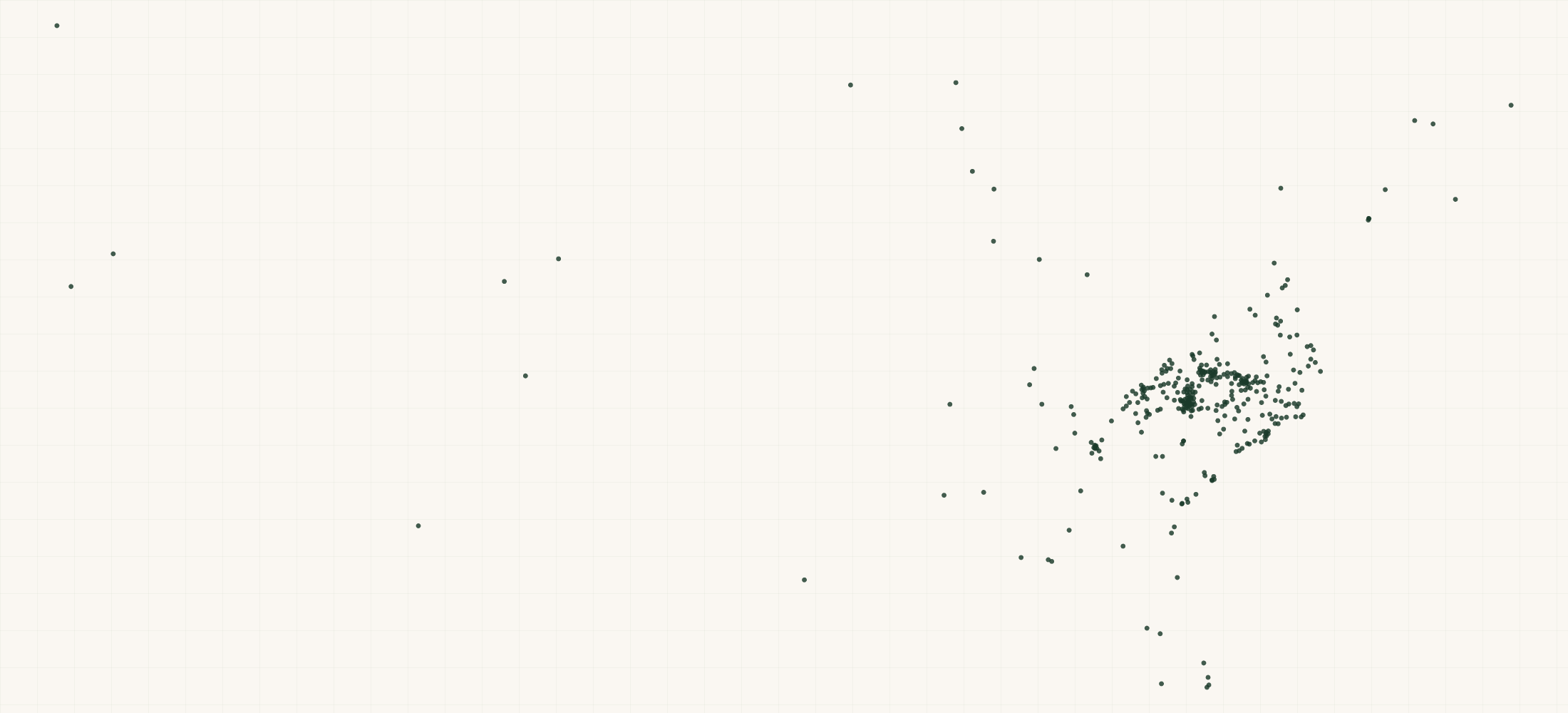 Map of where the Tidewater Grain Retailers are