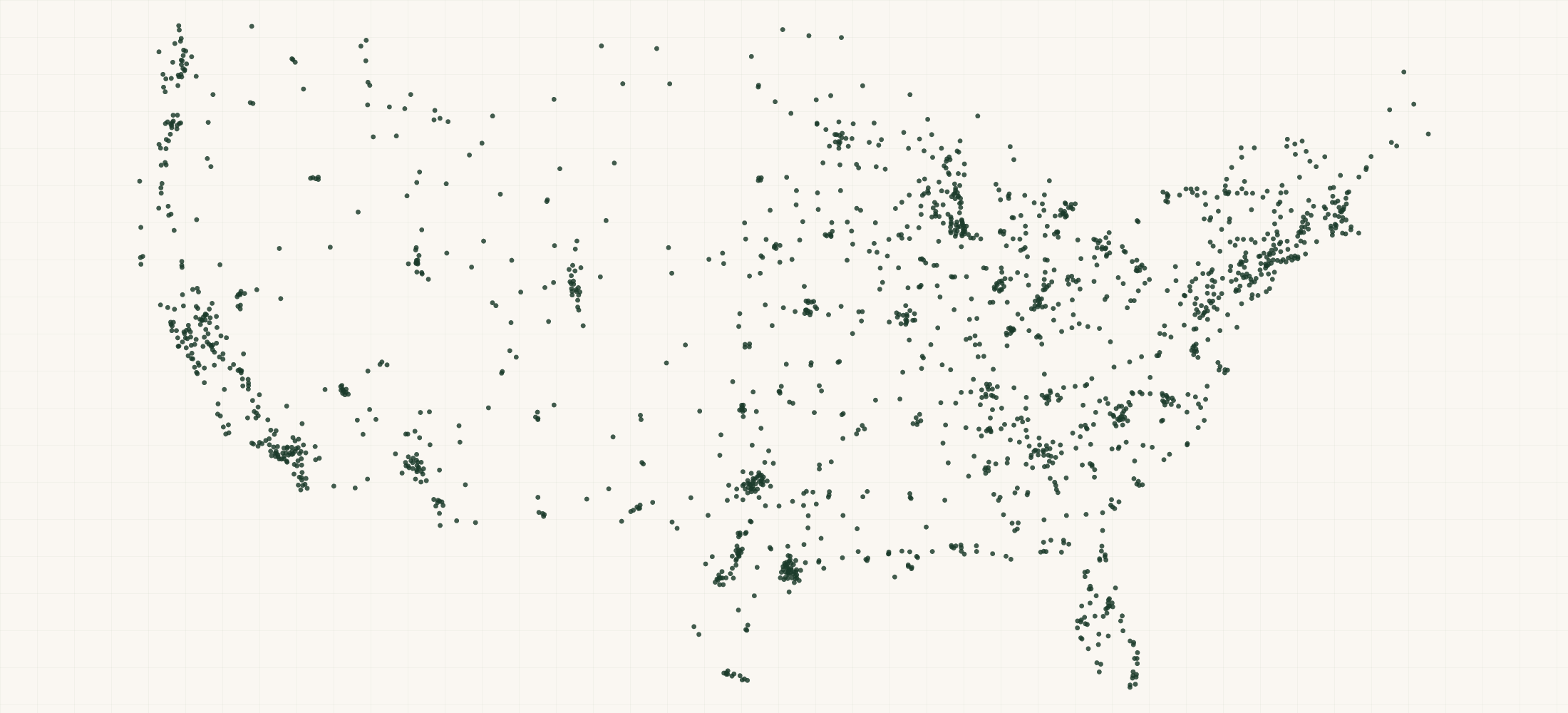 Map of where the Timberland Retailers are