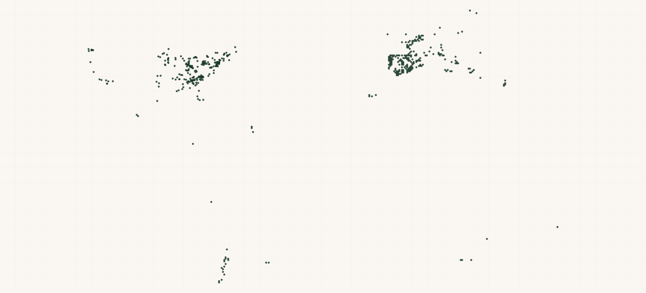 Map of where the TIWI Retailers are