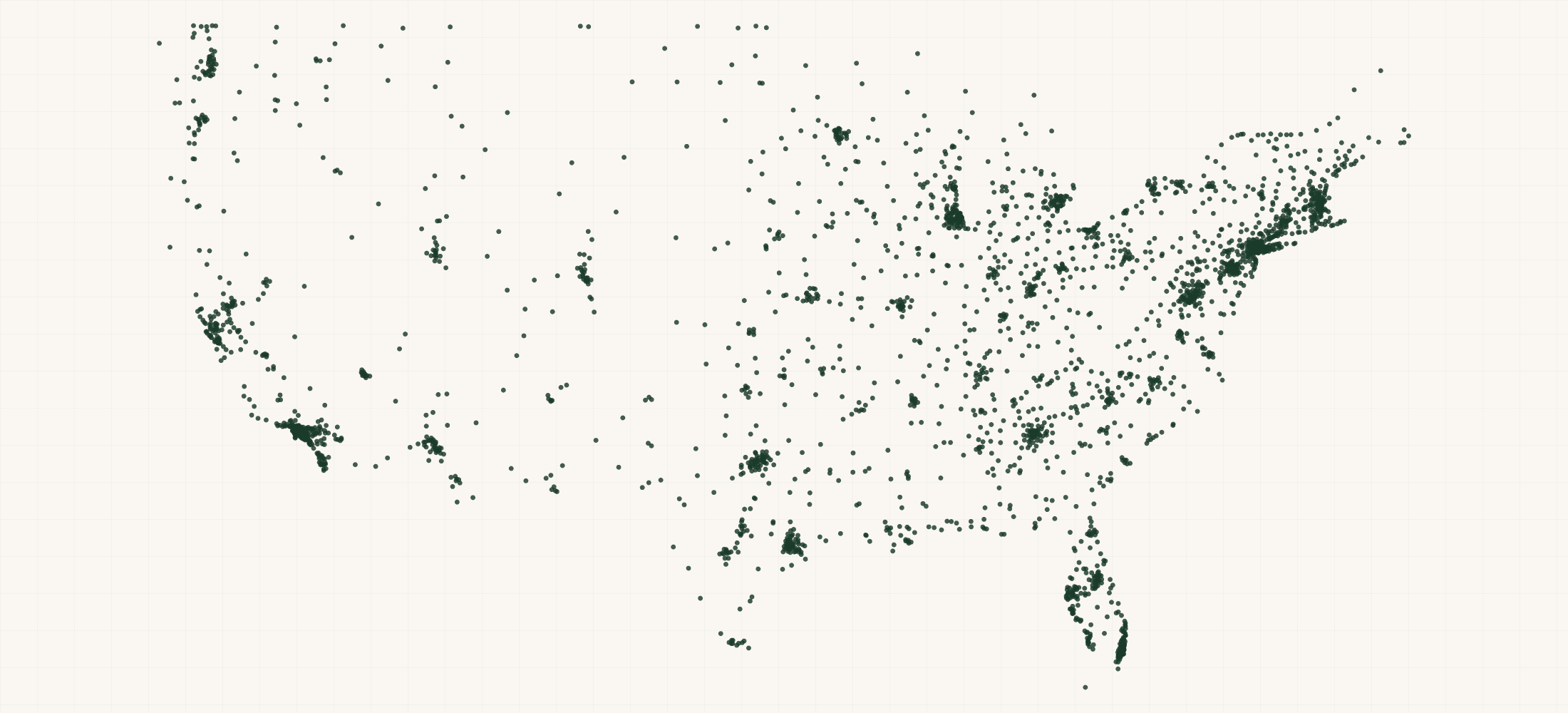Map of where the TJX Companies Store Locations are