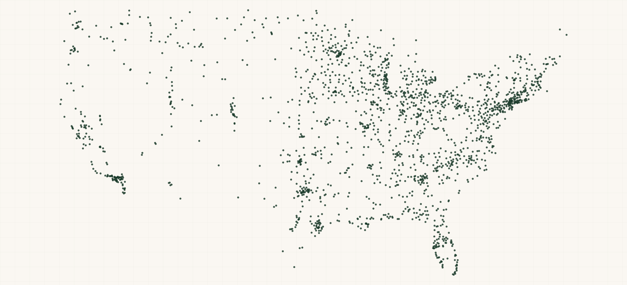 Map of where the Toro Dealer Locations are